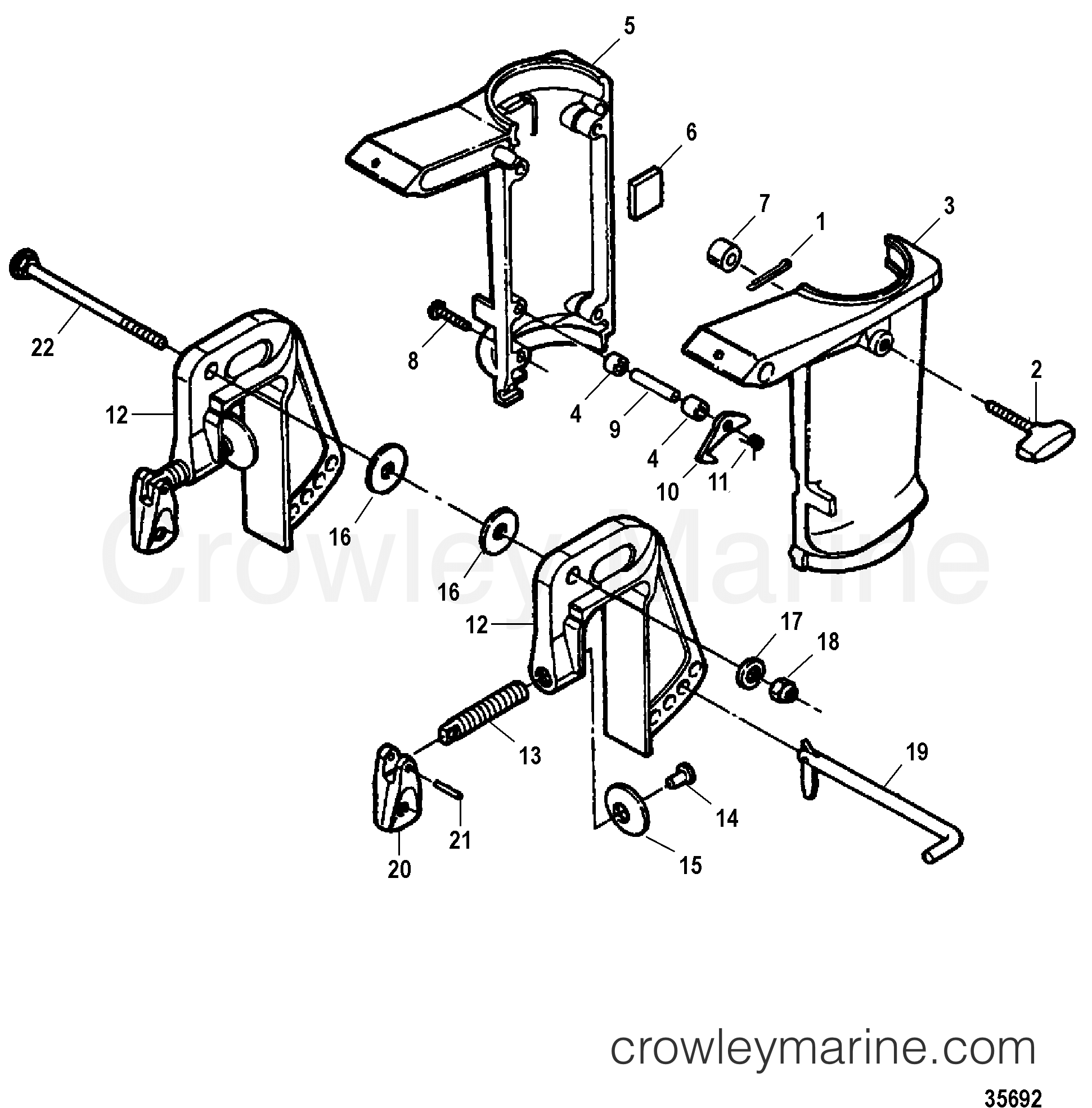 SWIVEL BRACKET/CLAMP BRACKET 1998 Outboard 5 H005201UD [MH] Crowley