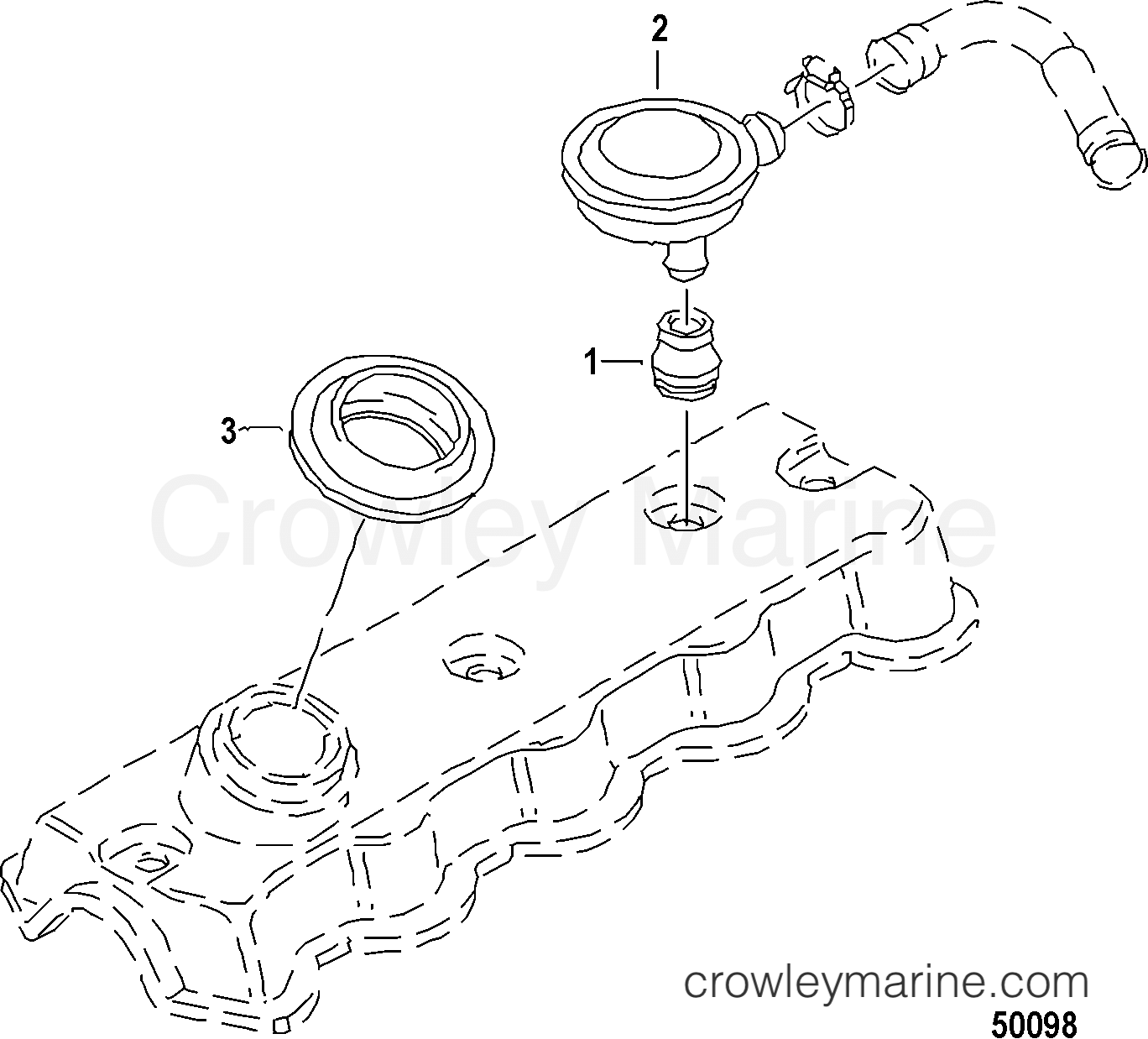 2012 Inboard Engine 1.9L SDI - 3D190045D - CYLINDER HEAD, VENTILATION