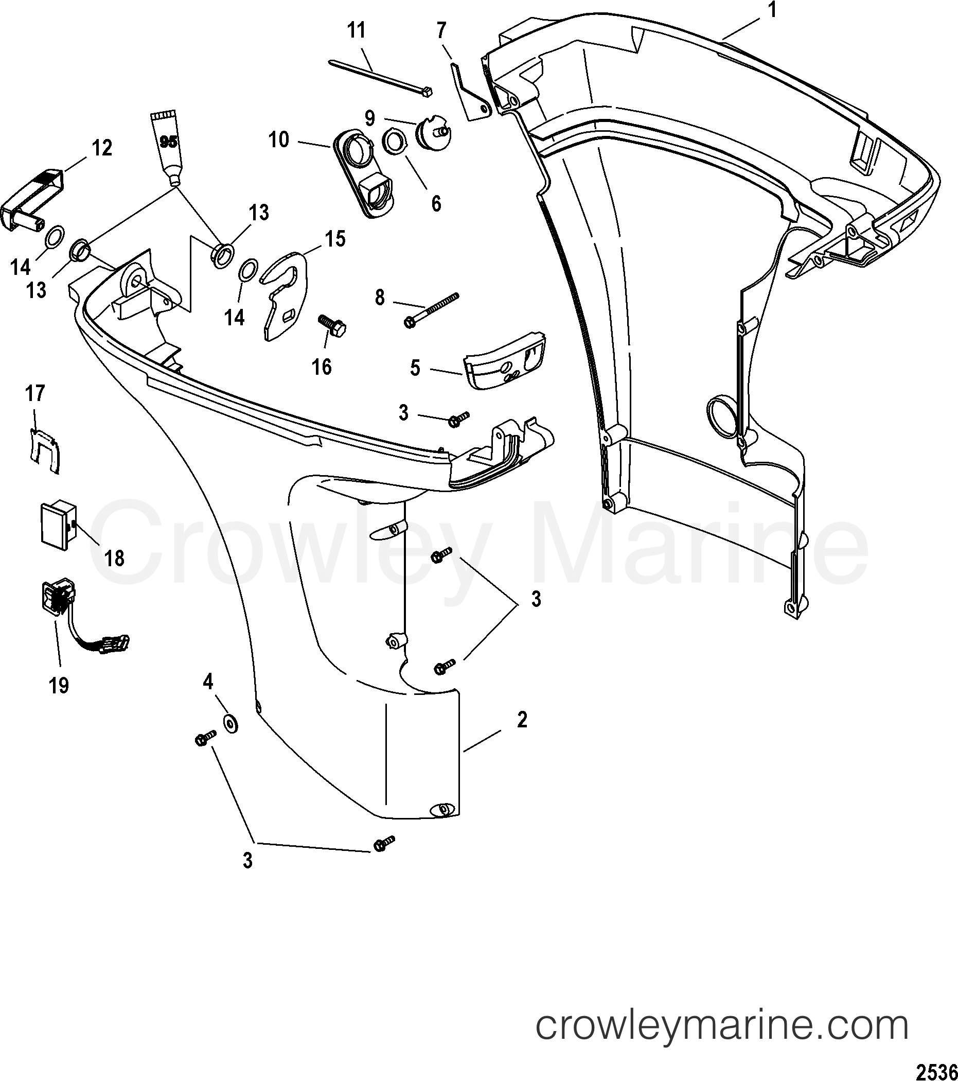2003 Outboard 30 [ELH 4] - 7F30311MD - BOTTOM COWL