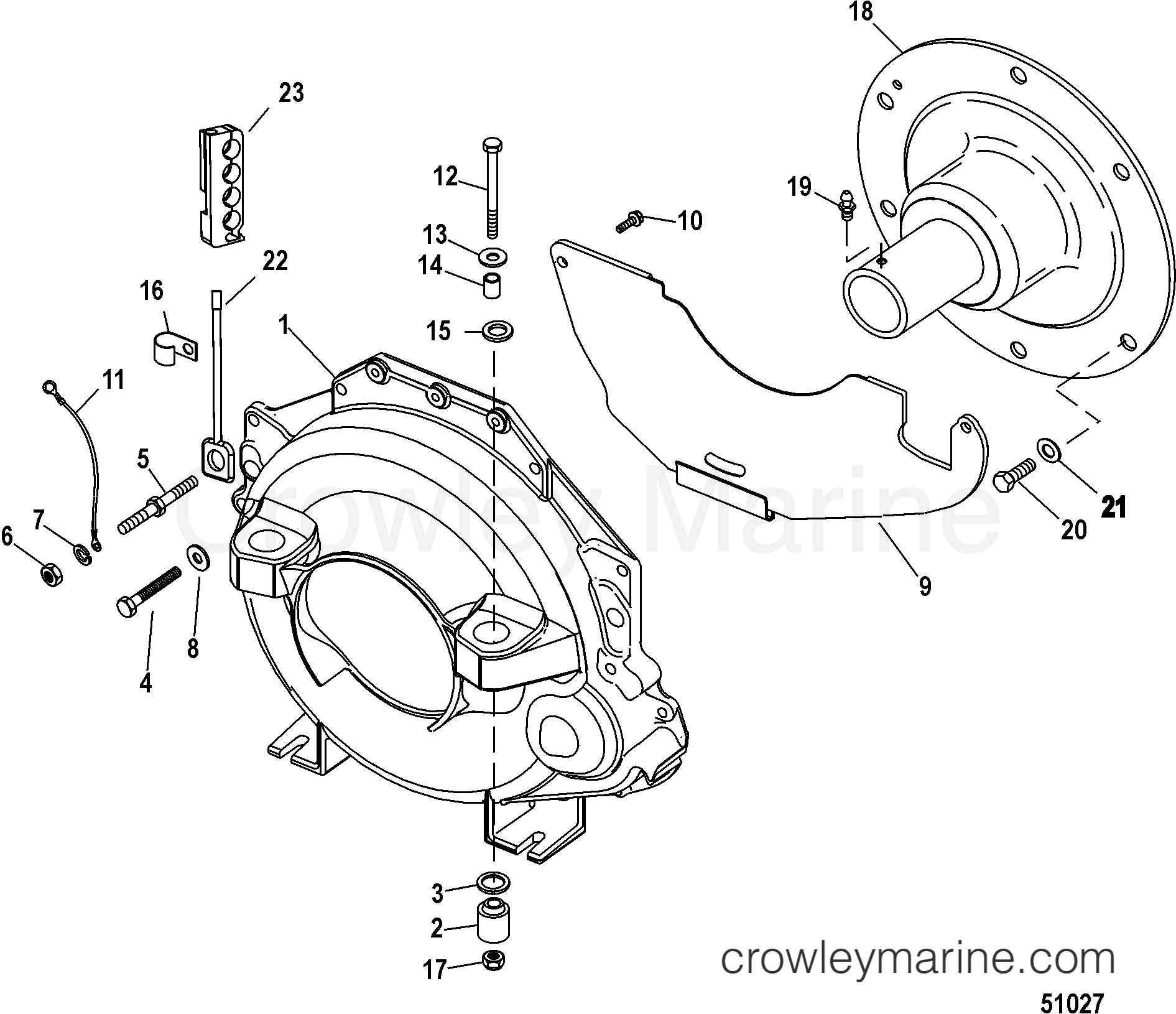 FLYWHEEL HOUSING 1998 Stern Drive 8.2L 40820080V Crowley Marine