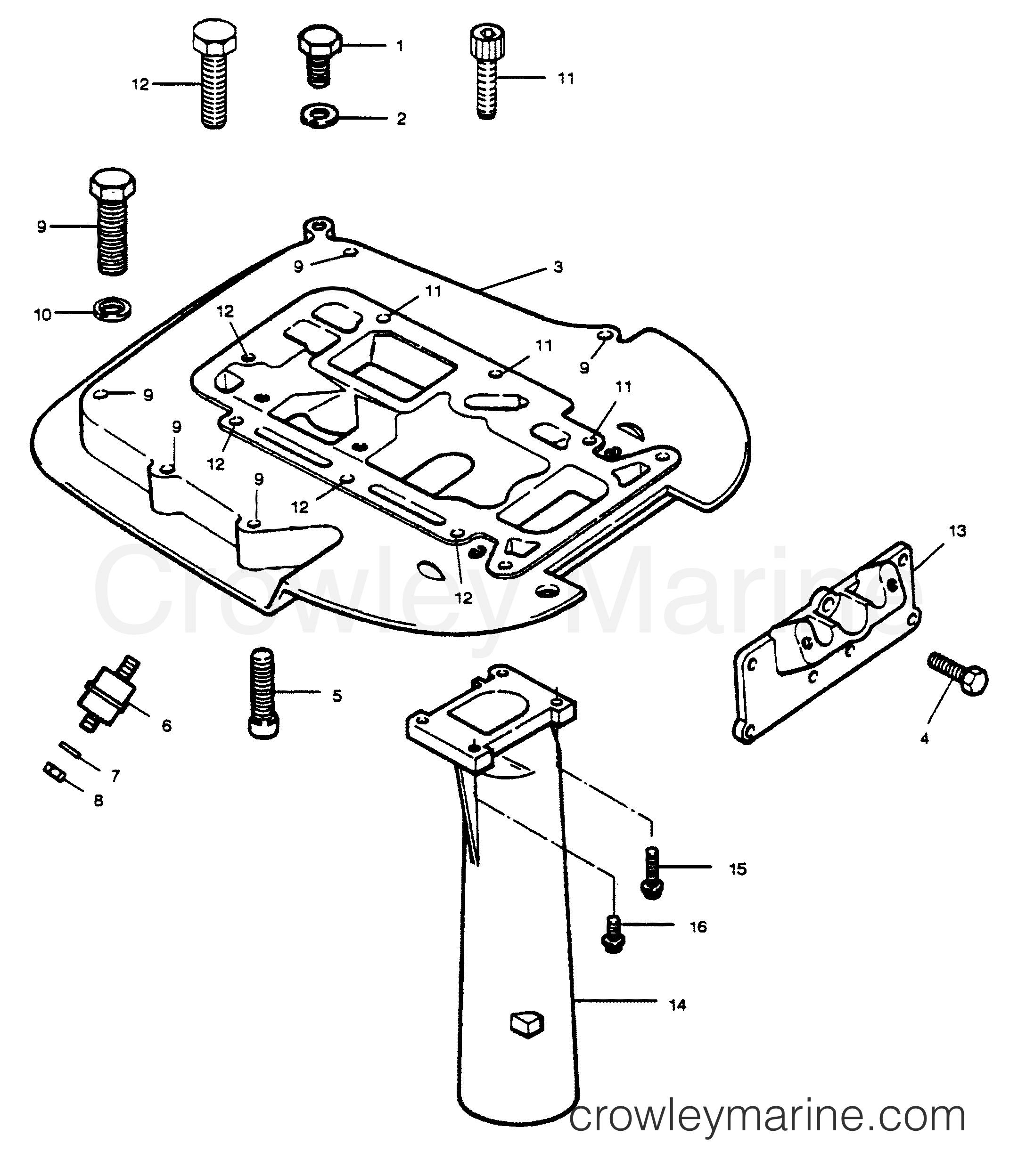 1989 Outboard 50 - 507A9B [Force] - SPACER PLATE