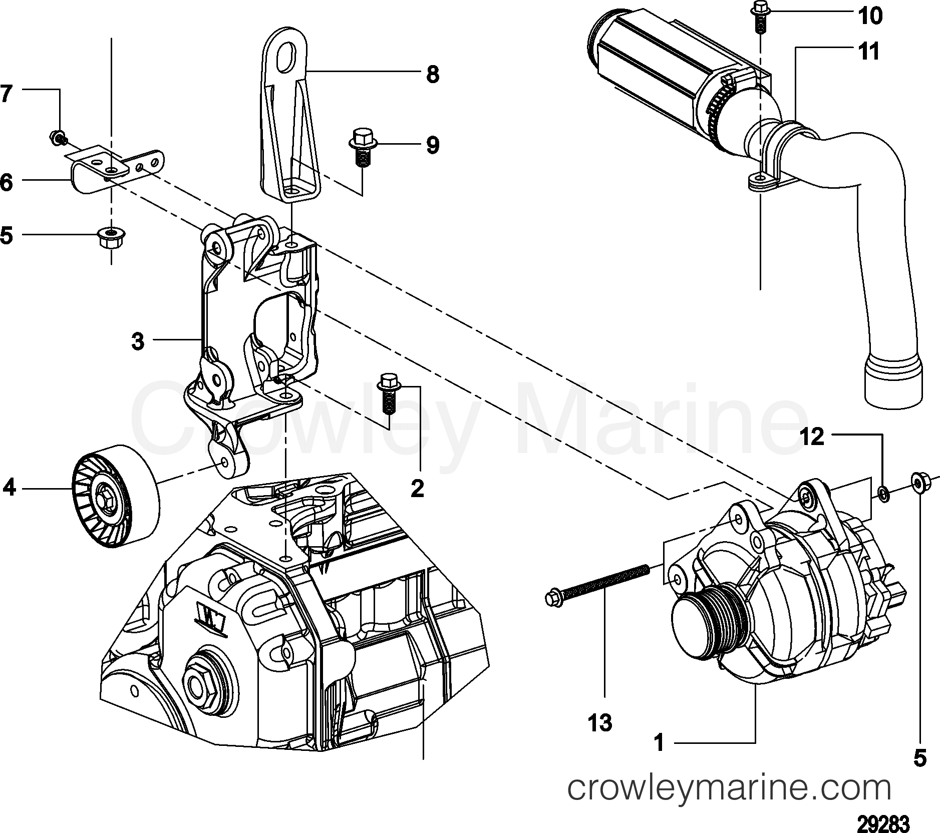 2012 Inboard Engine 2.8L QSD [EI 220] - 30280133D - ALTERNATOR