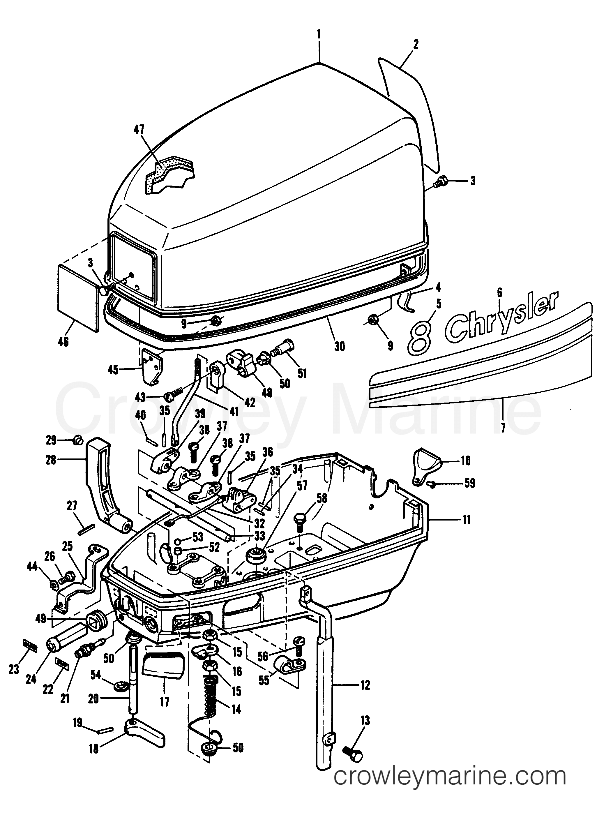 1978 Outboard 8 - 87B8A - ENGINE COVER AND SUPPORT PLATE