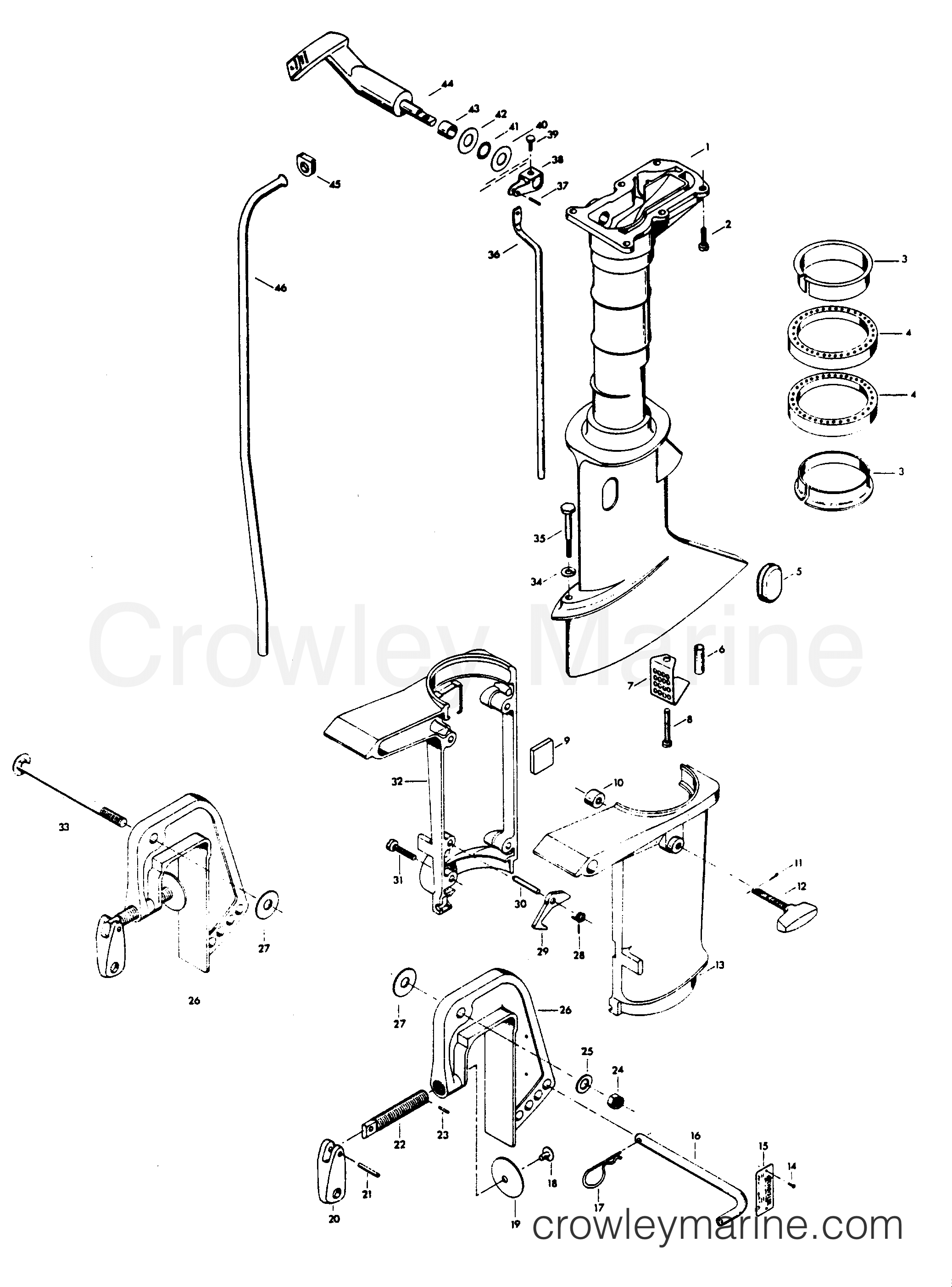 MOTOR LEG 1976 Outboard 4 42BB Crowley Marine