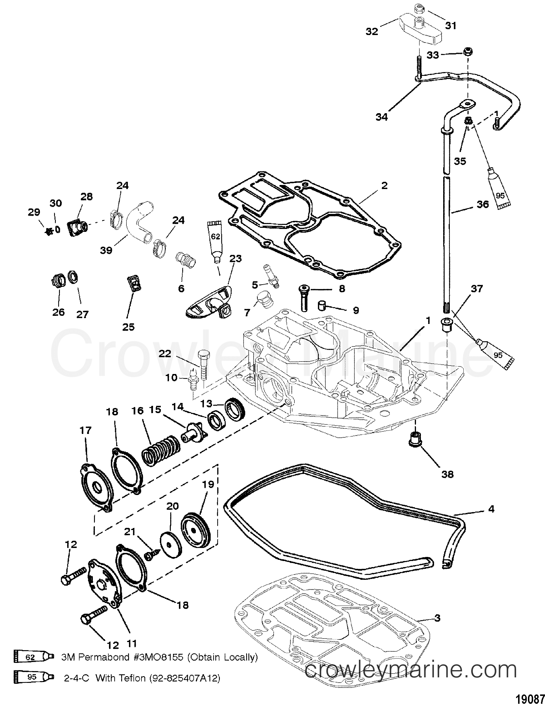 1999 Outboard 200DFI [XXL] - 7200493HF - EXHAUST PLATE