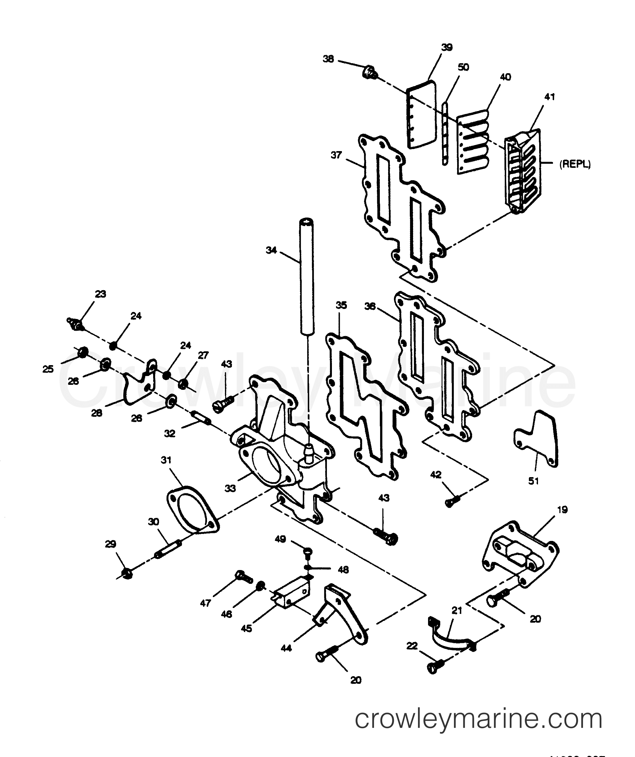 1989 Outboard 125 - 1251A9B [Force] - ADAPTER AND REED PLATE
