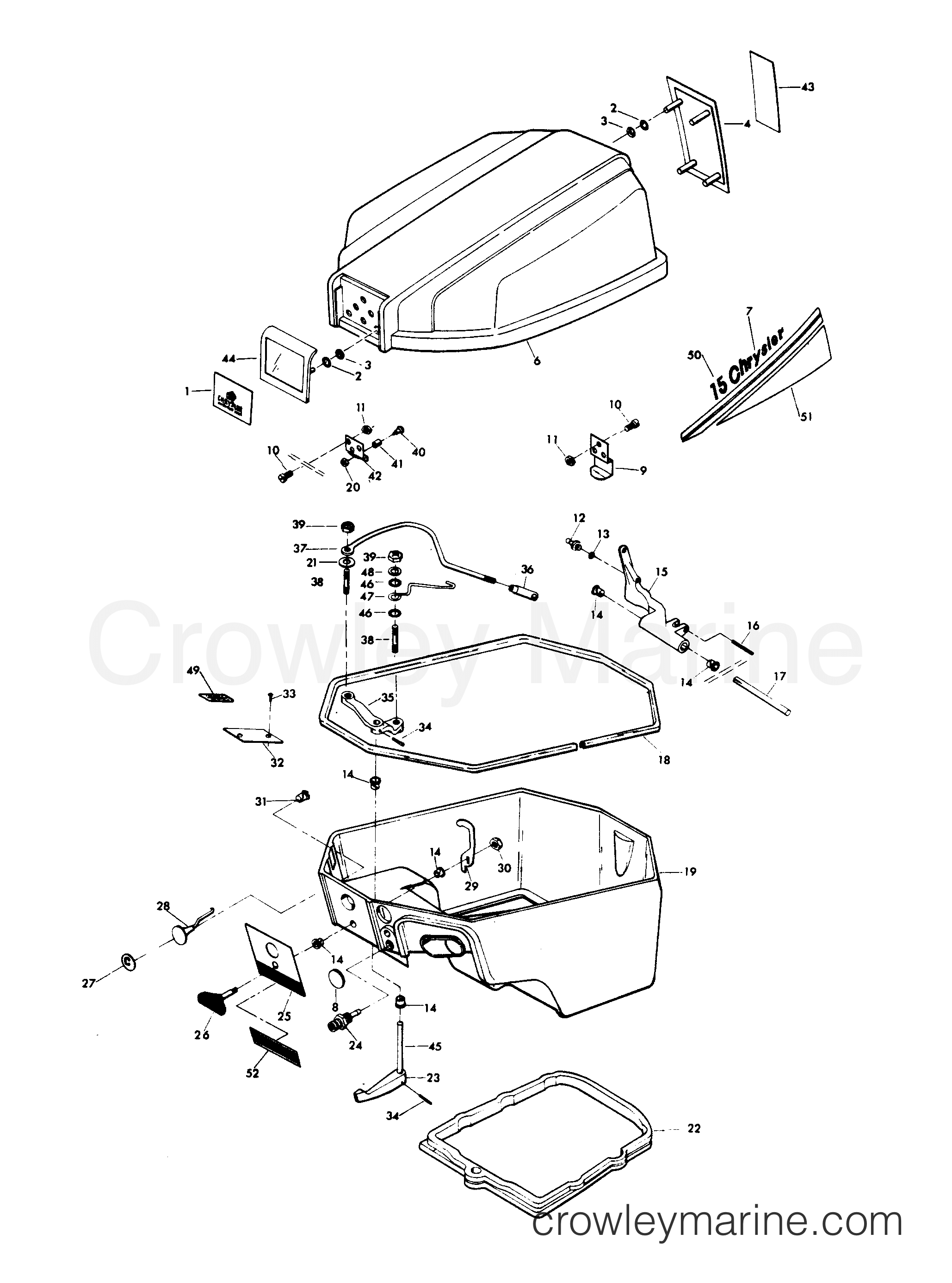 1978 Outboard 15 - 152B8D - ENGINE COVER AND SUPPORT PLATE