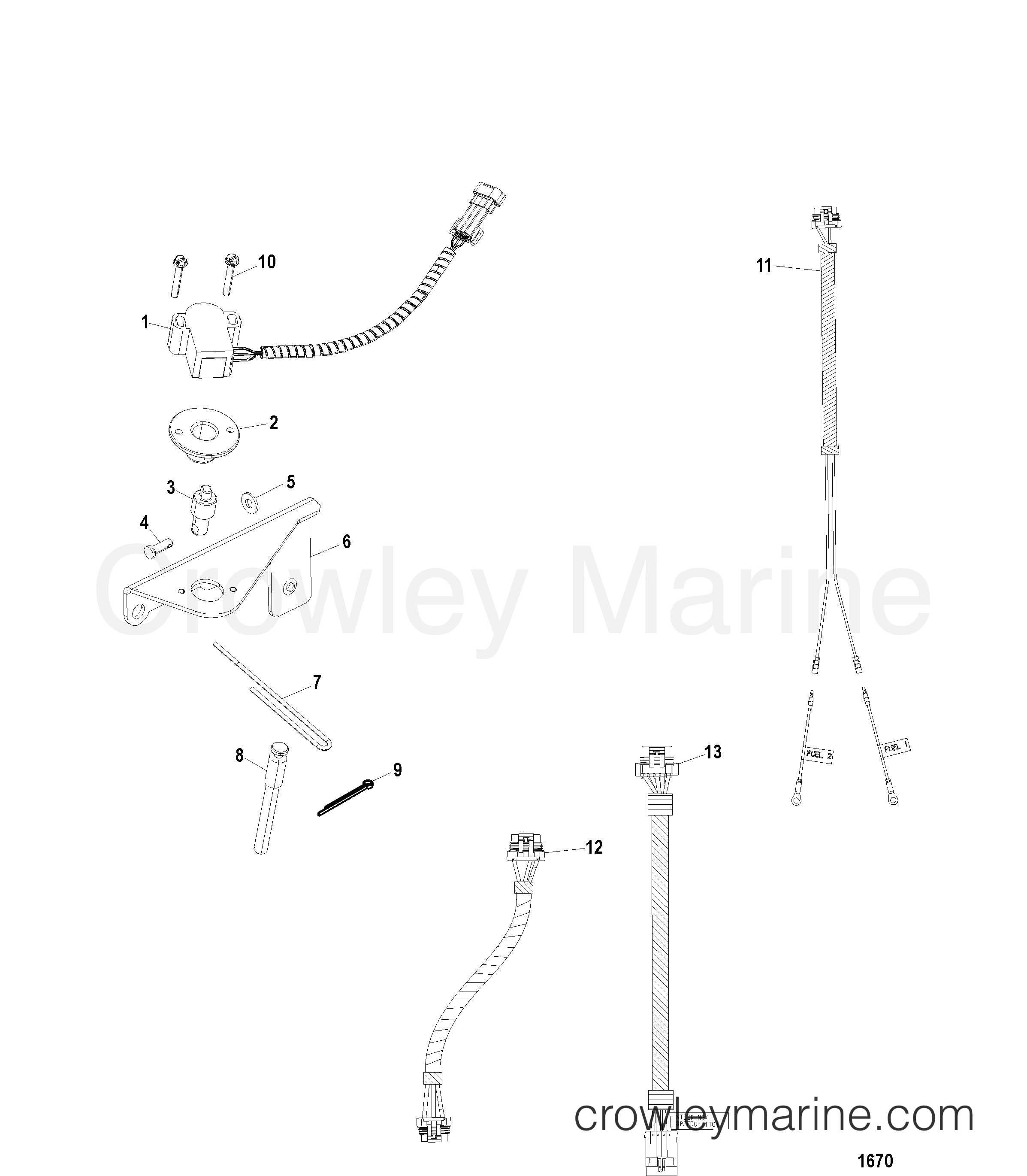 1998 Inboard Engine 8.1L HO [MPI] - 308100621 - SMARTCRAFT SENSOR AND HARNESSES