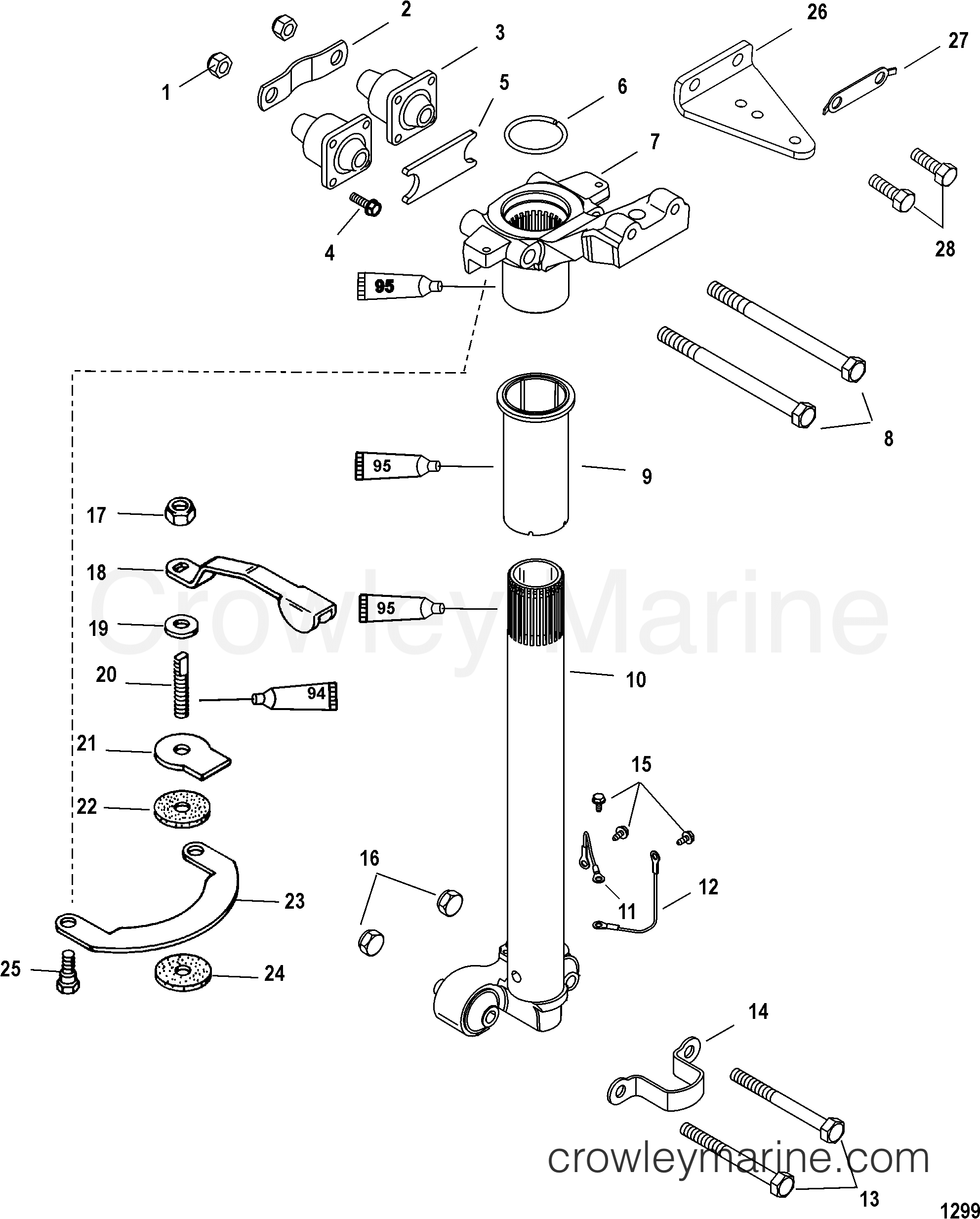 STEERING ARM 1998 Outboard 25 [EH 4] 7F25301GD Crowley Marine