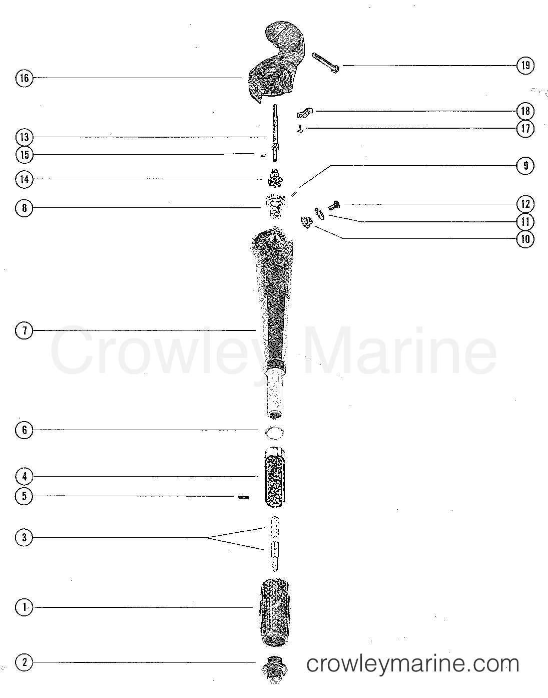1978 Outboard 7.5 [ML] - 1007228 - STEERING HANDLE ASSEMBLY