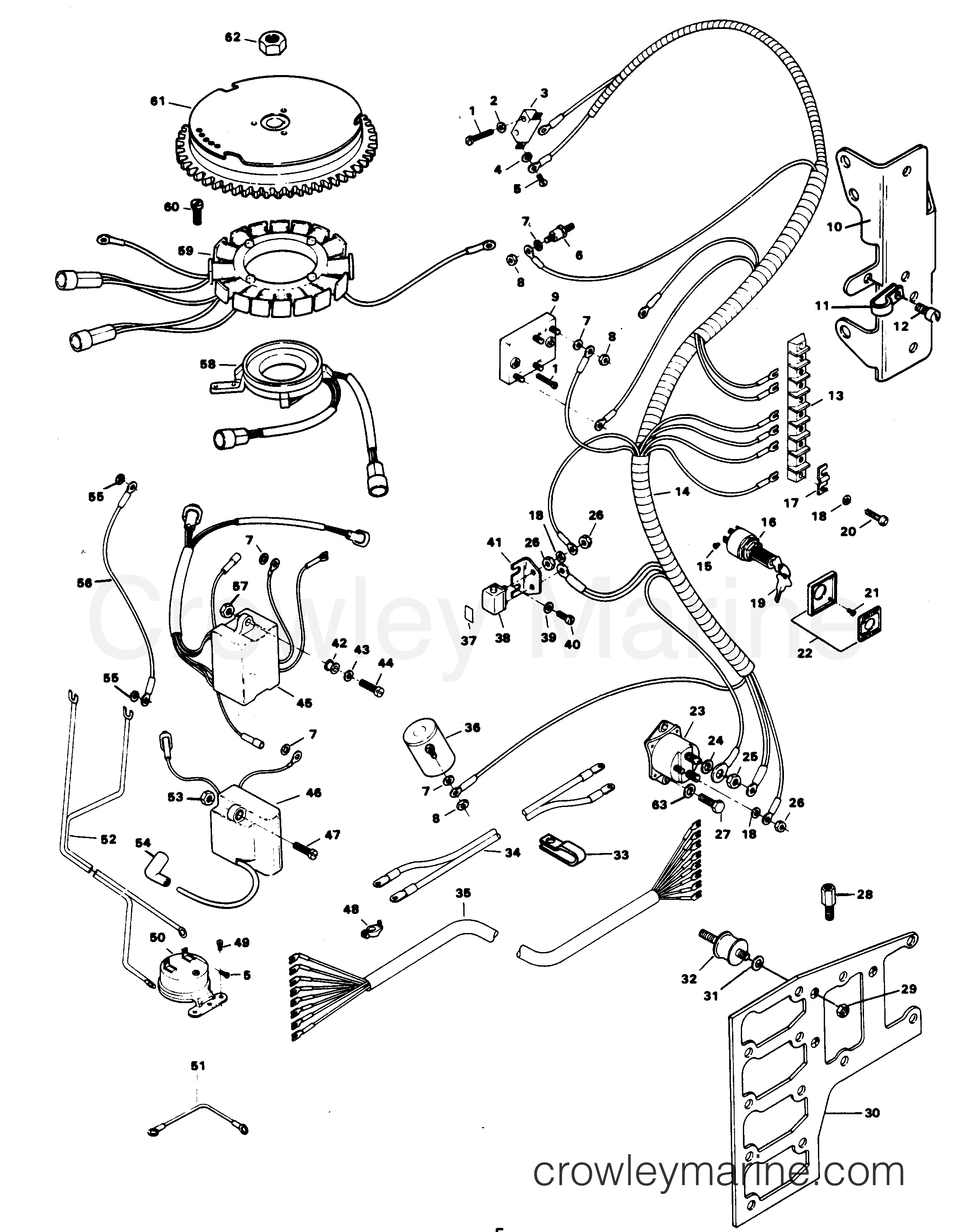 1982 Outboard 125 - 1258B2B - ELECTRICAL COMPONENTS