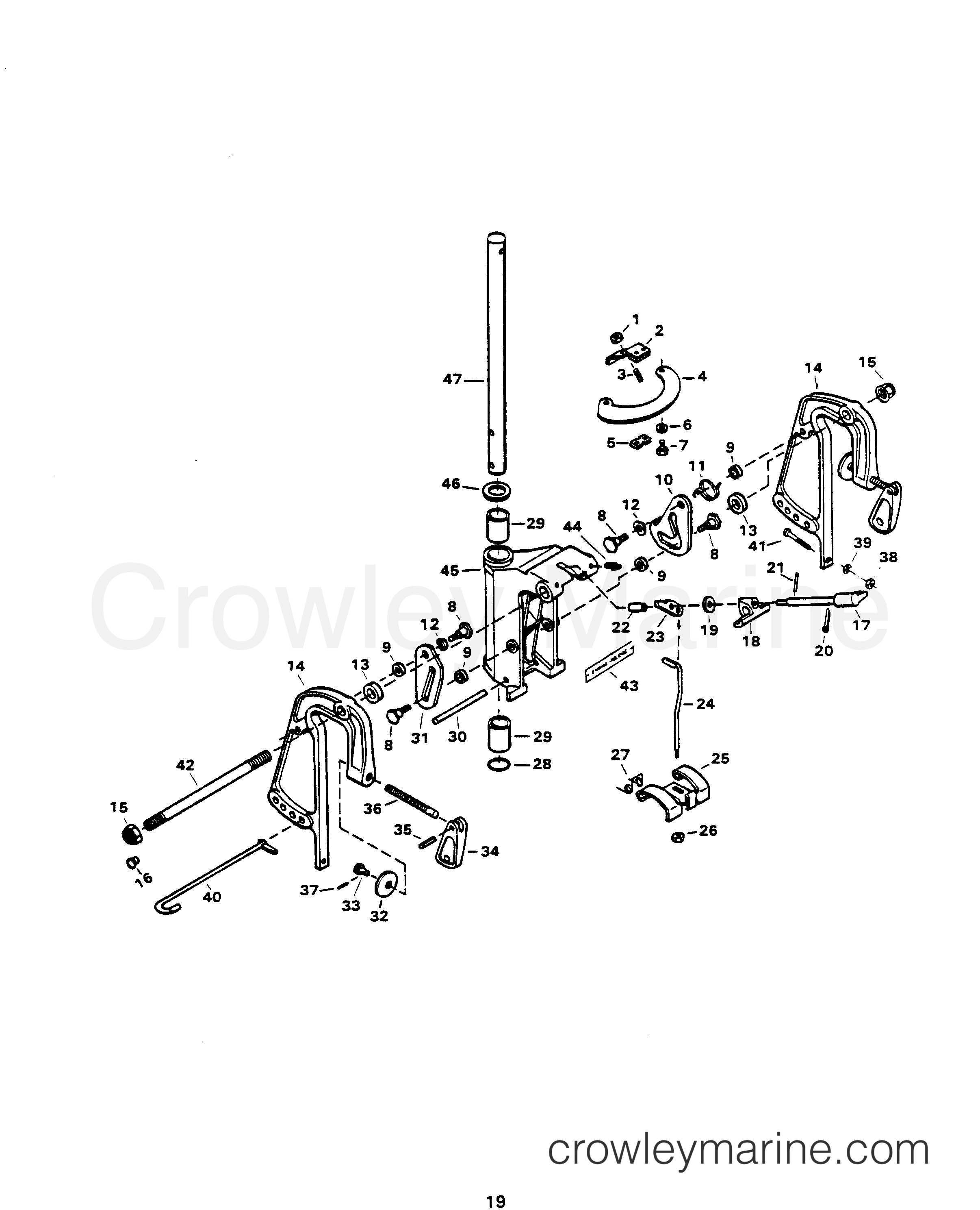 1982 Outboard 30 - 307B2E - SWIVEL BRACKET GROUP