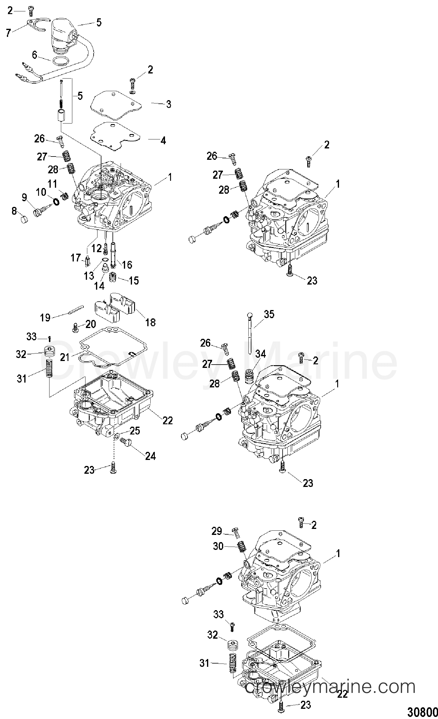 2001 Outboard 50 [ELPT/BF 4] - 7F51452KB - CARBURETOR