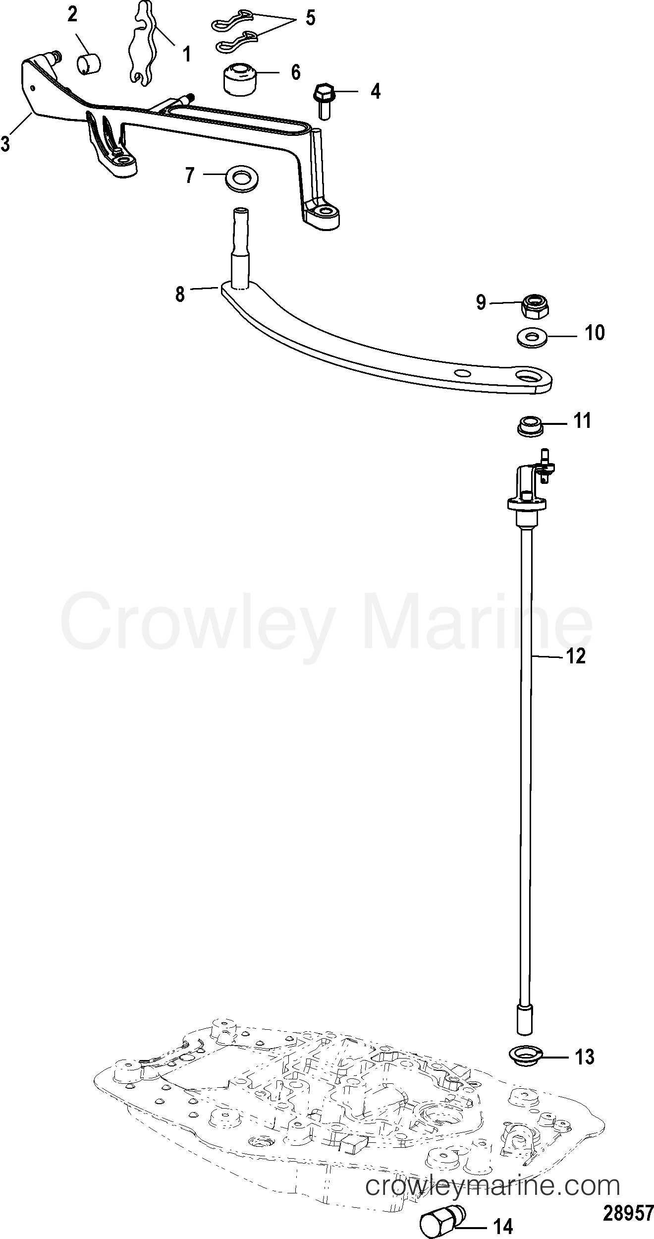 Serial Range Outboard 30 EFI (3 CYL.)(4-STROKE) - 1C109093 & Up - SHIFT LINKAGE, REMOTE