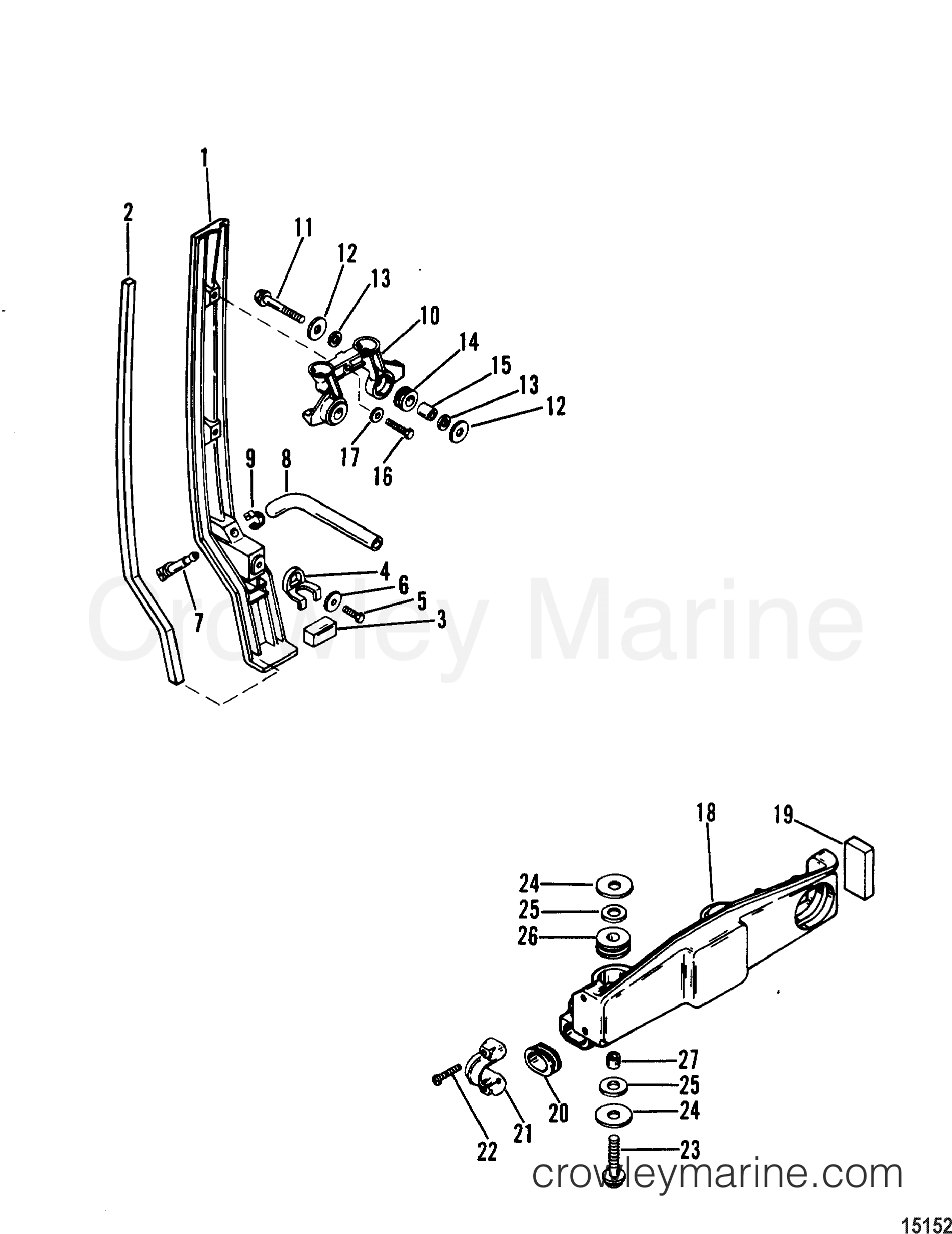 1988 Outboard 90 [ELPTO] - 7090412NC - COWL MOUNTING BRACKETS