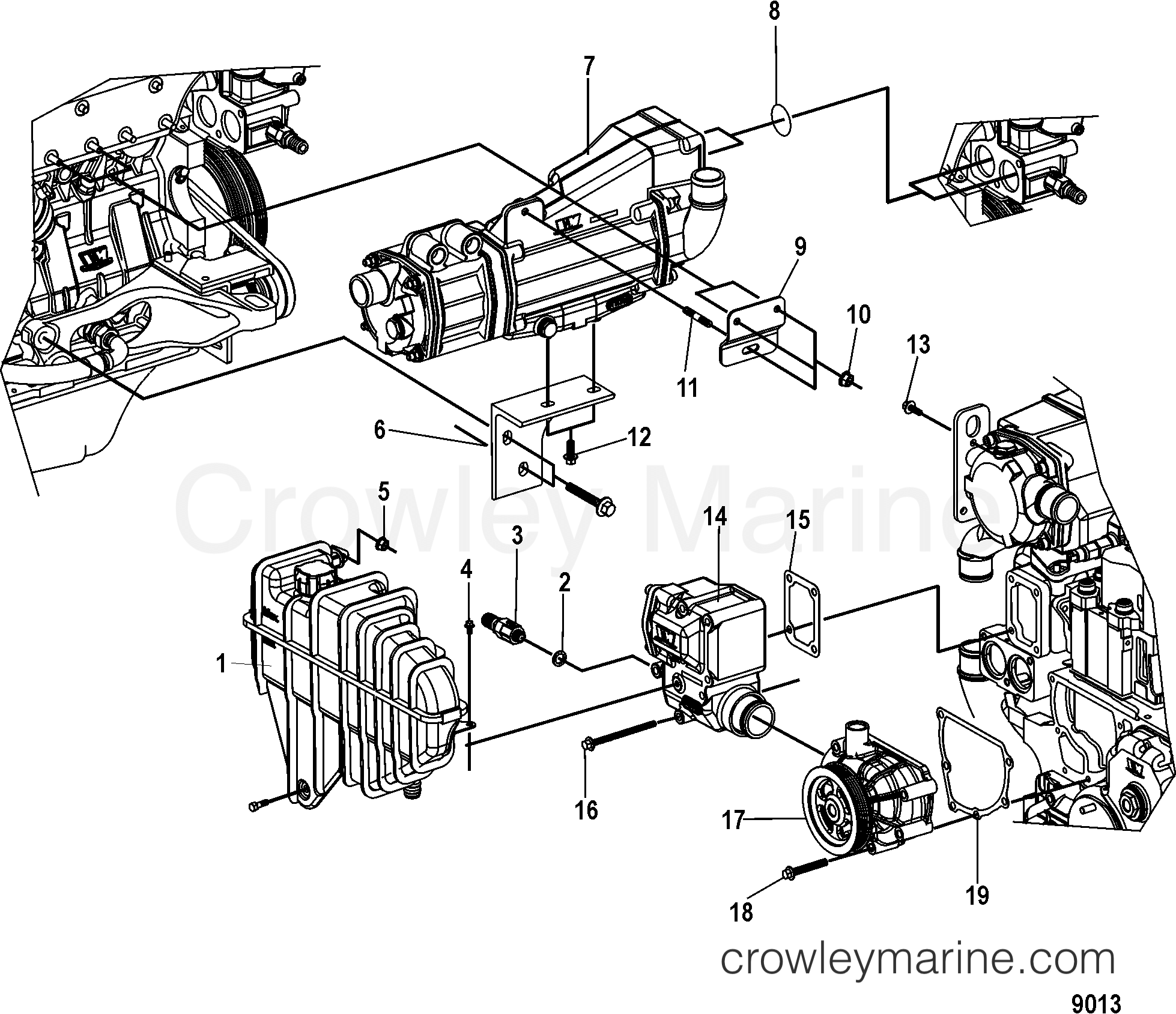 1998 Inboard Engine 2.8L [EI 170] - 30280002D - COOLING SYSTEM COMPONENTS