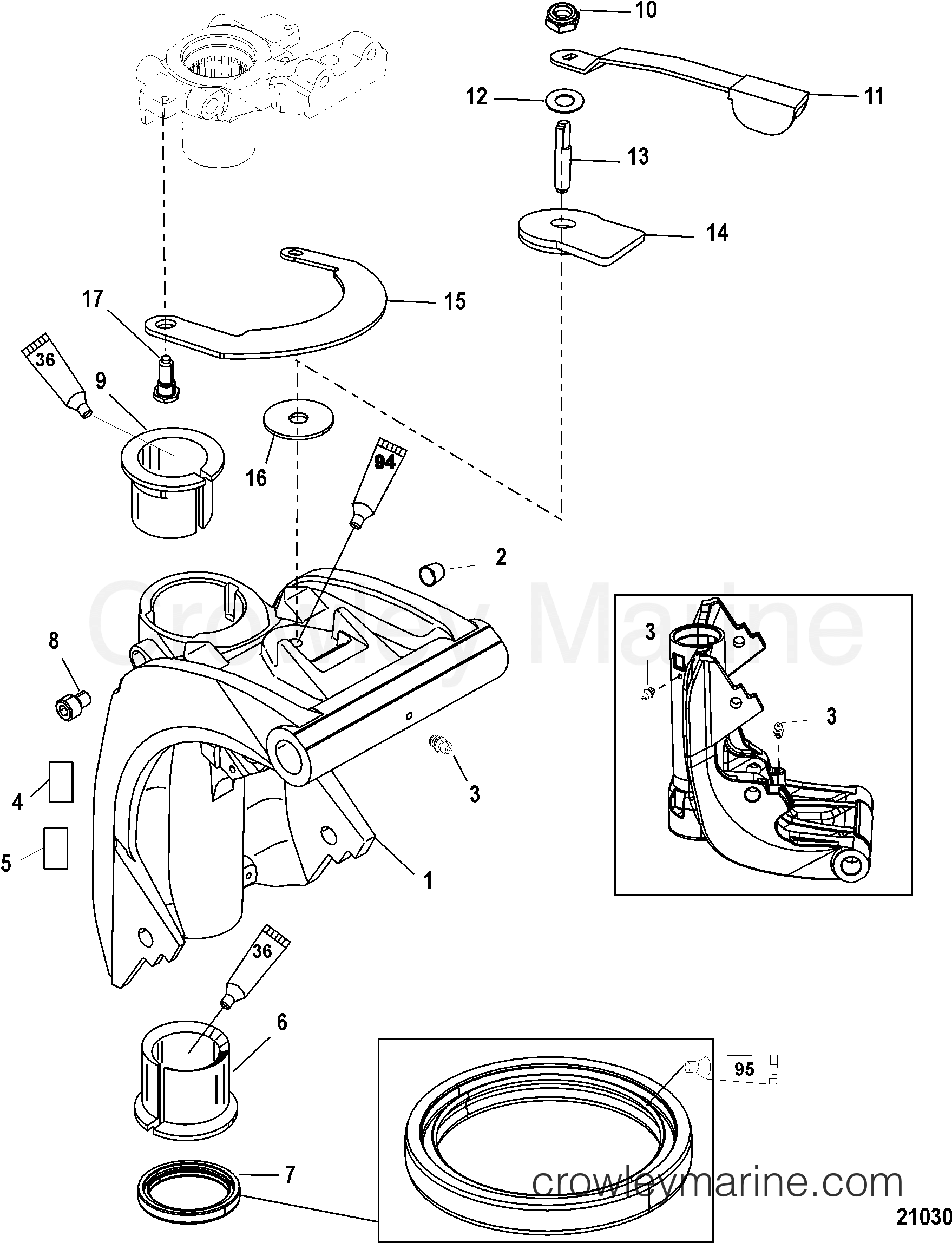 Serial Range Outboard 40 CARB (3 CYL.)(4-STROKE) - 1C018826 & Up - SWIVEL BRACKET