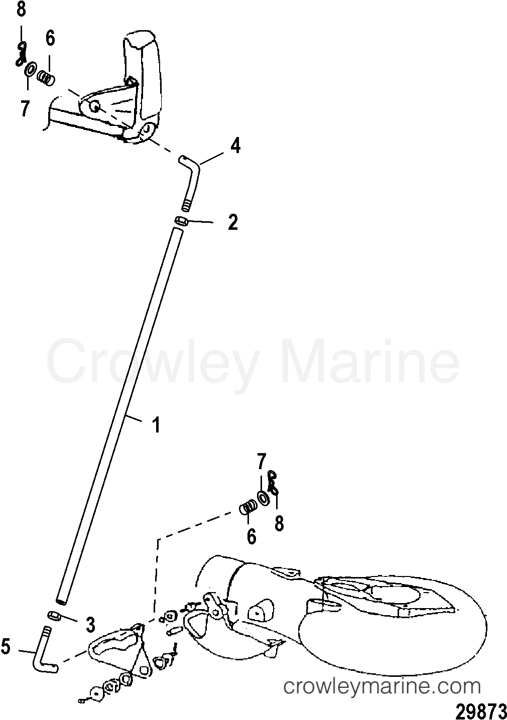 SHIFT LINKAGE (JET) 2006 Outboard 25 [MH] 7025207UL Crowley Marine