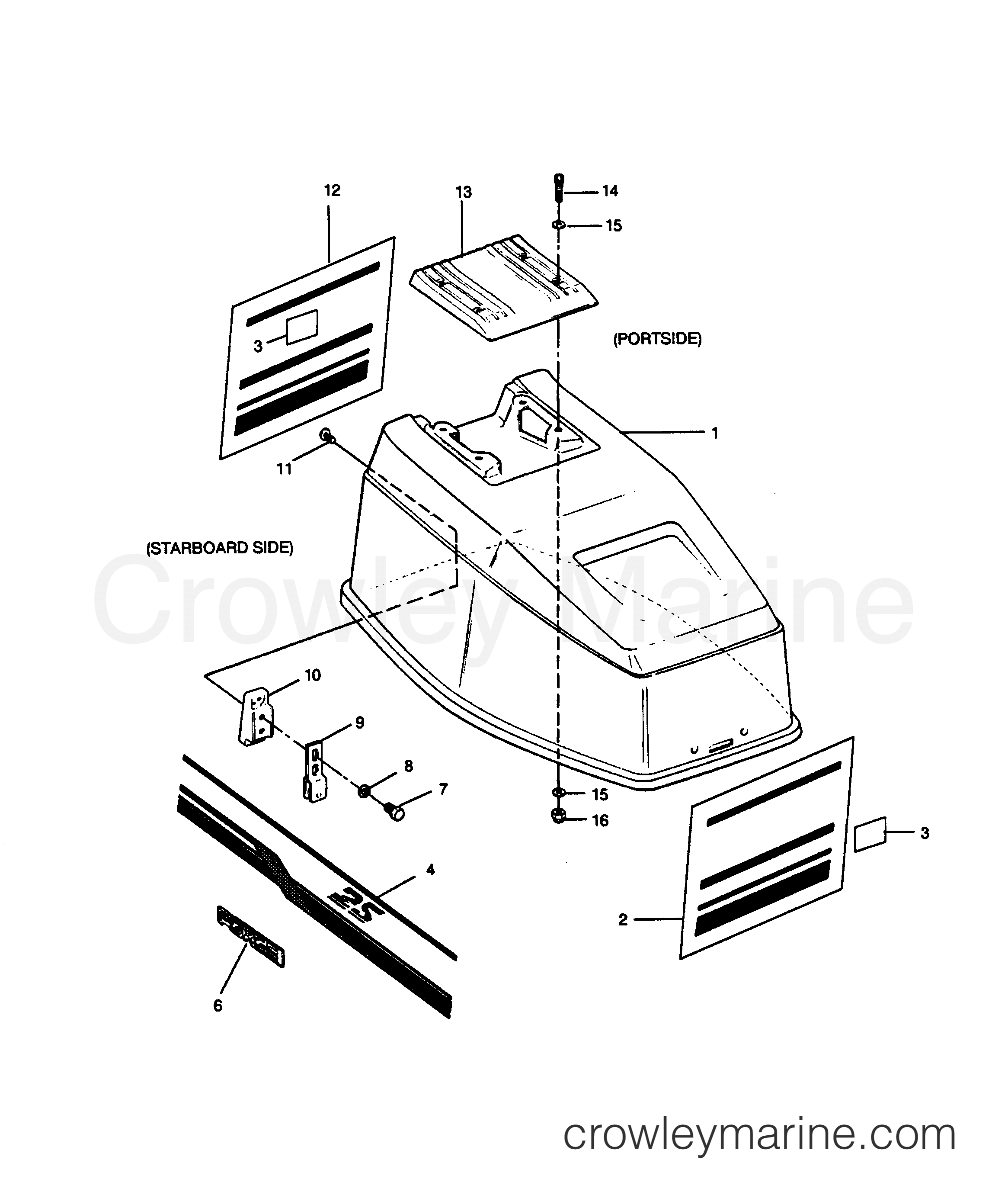 1989 Outboard 25 - 256F9A [Force] - ENGINE COVER