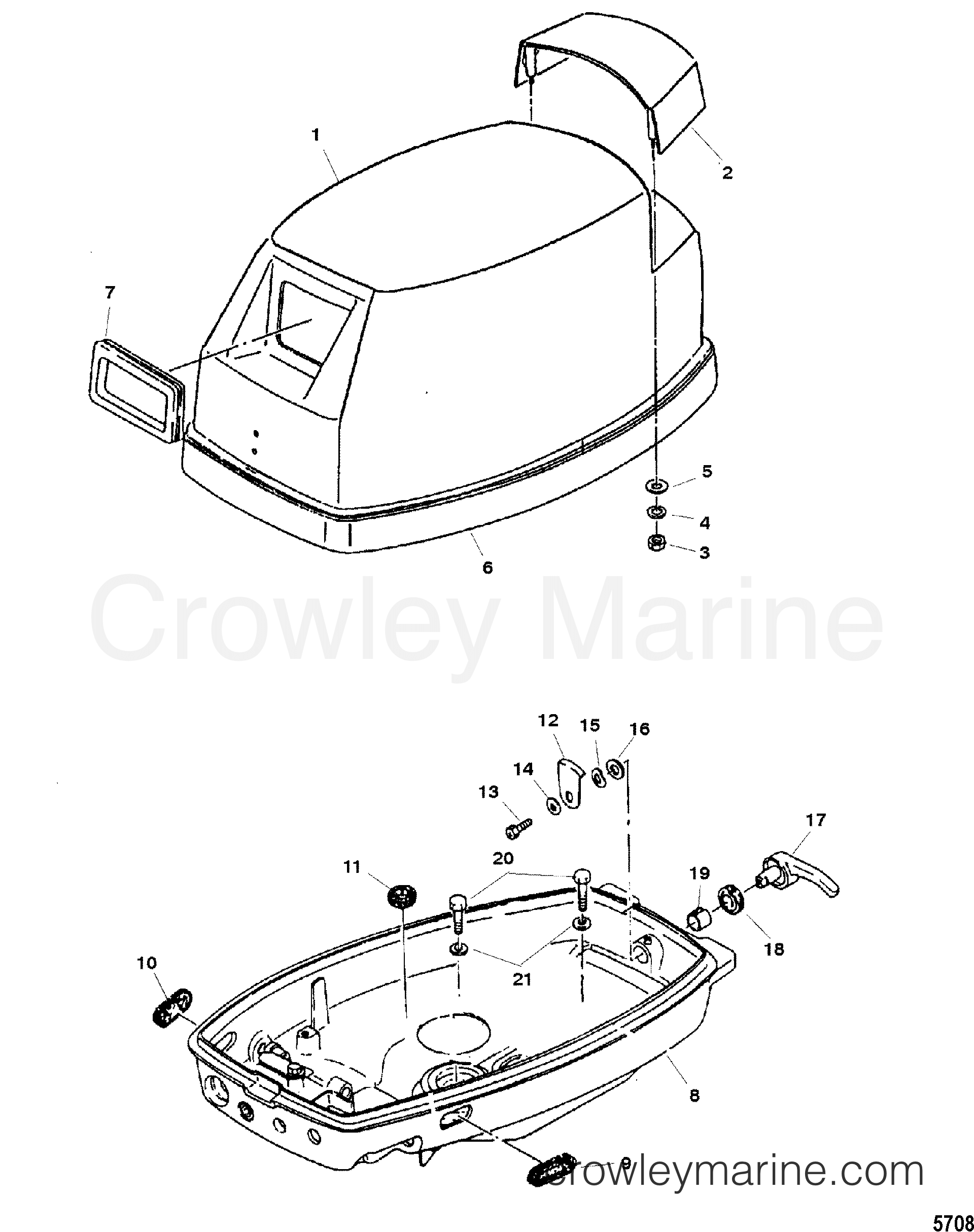 2004 Outboard 15 [M] - 7015203RL - COWLING