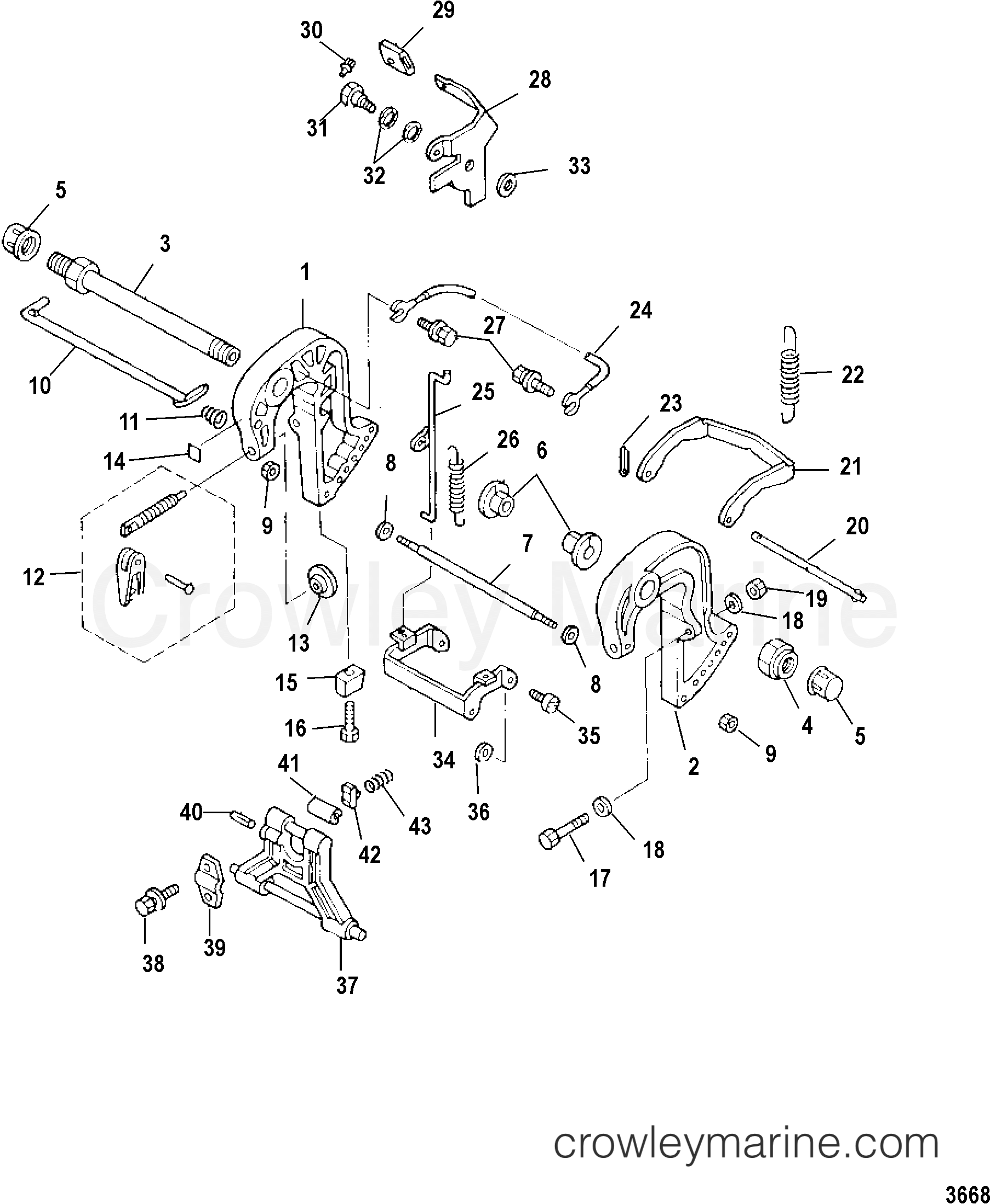 Serial Range Outboard 25 SEAPRO (4-STROKE) - 0R051710 & Up - CLAMP BRACKETS