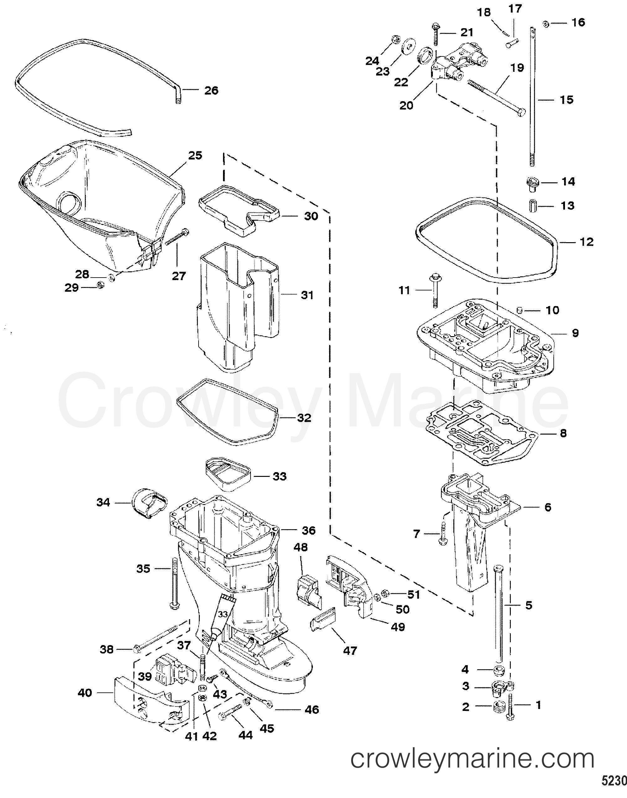 2004 Outboard 30 [ELO] - 7031312RB - DRIVESHAFT HOUSING