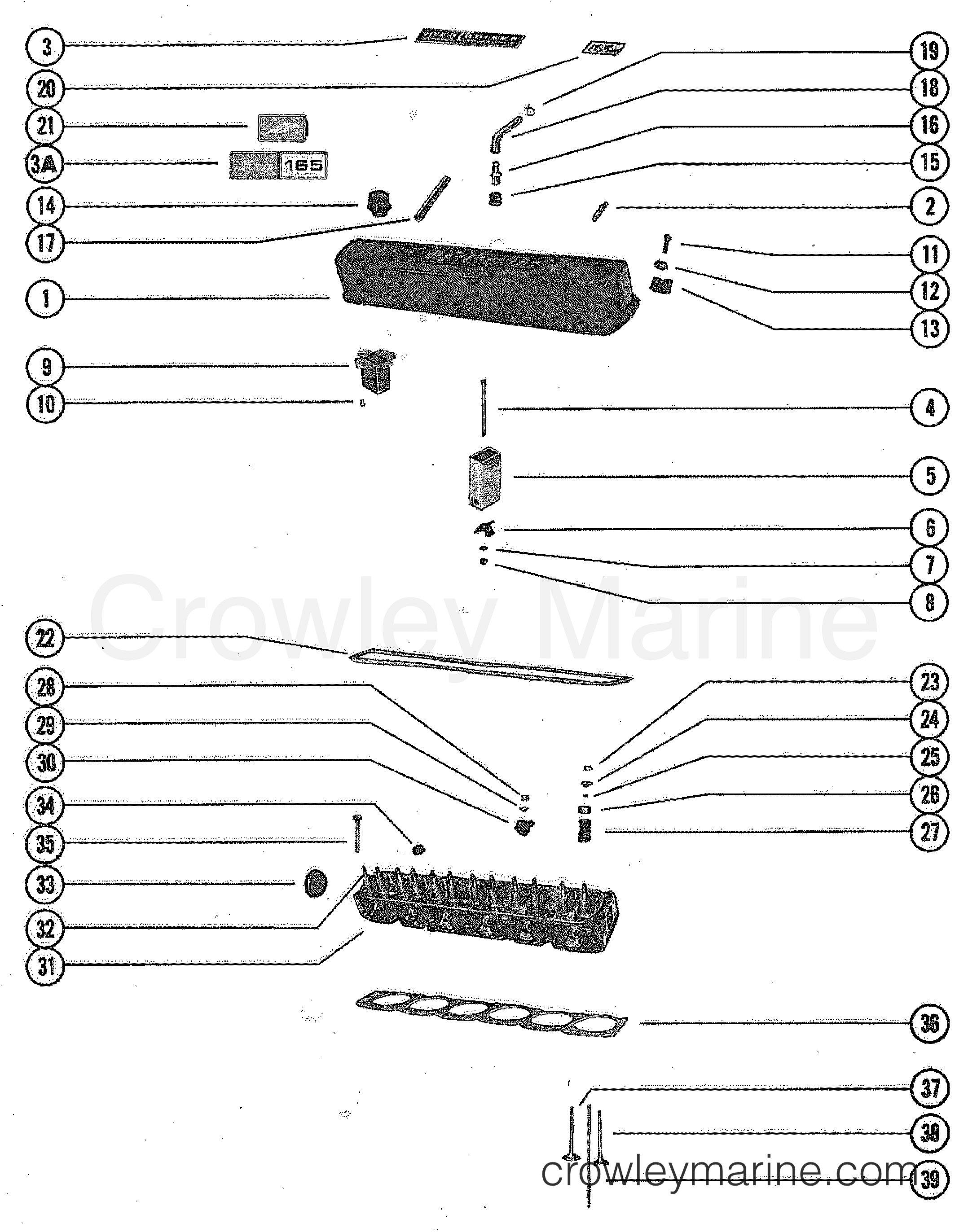 OEM Mercruiser Valve Cover Breather tube hose CONNECTOR 47957 Boat
