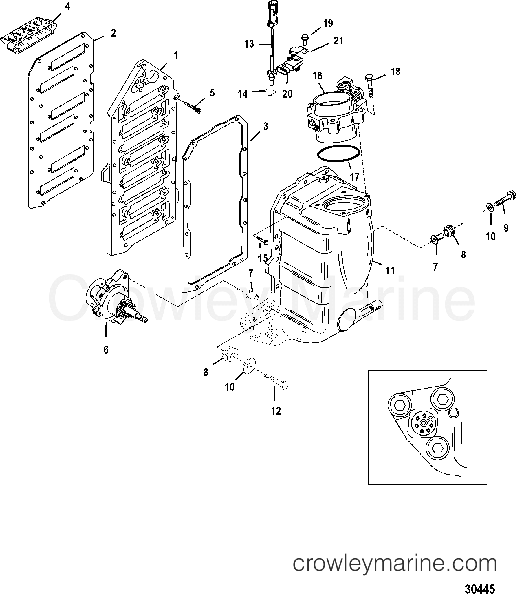 2002 Outboard 135DFI [XL DIG] - 1135D83ZD - AIR HANDLER COMPONENTS