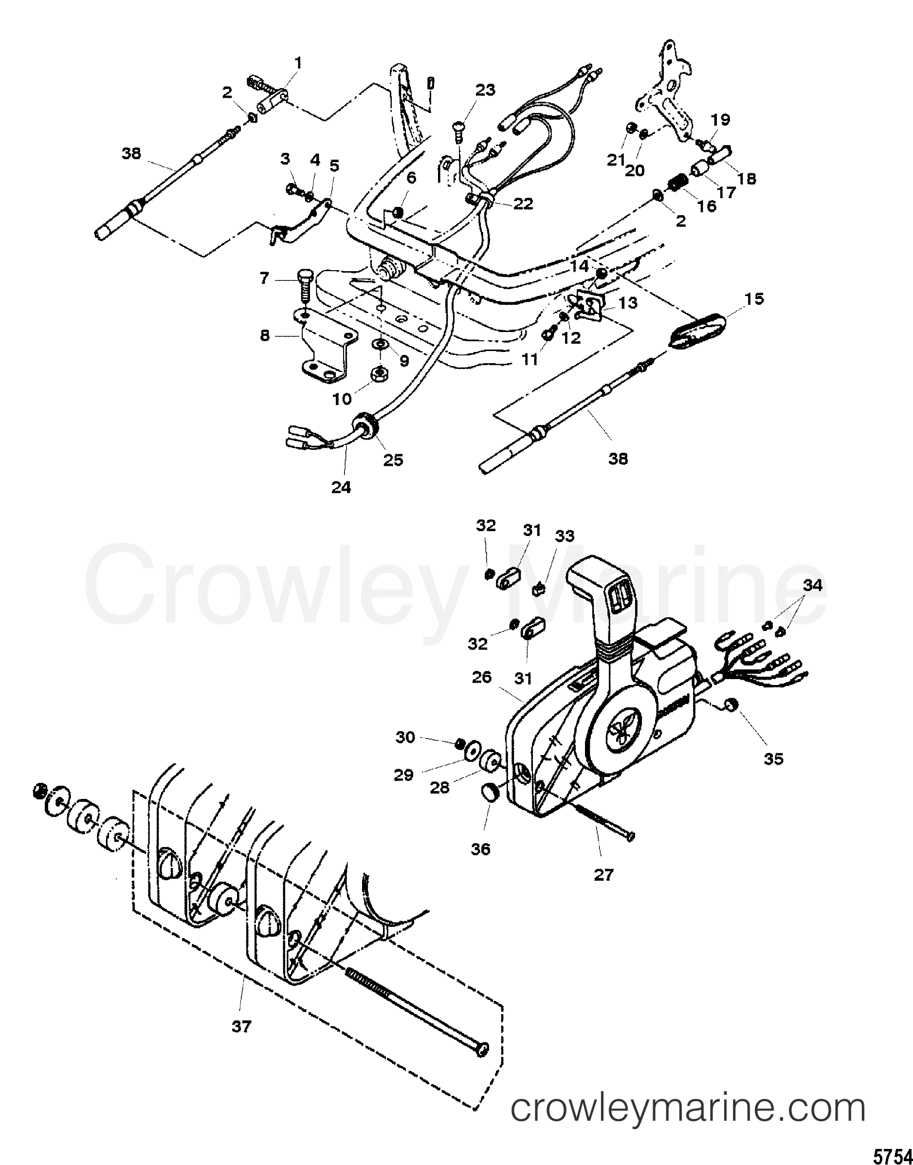 2001 Outboard 30 [EL] - 7030312KL - REMOTE CONTROL ATTACHING KIT