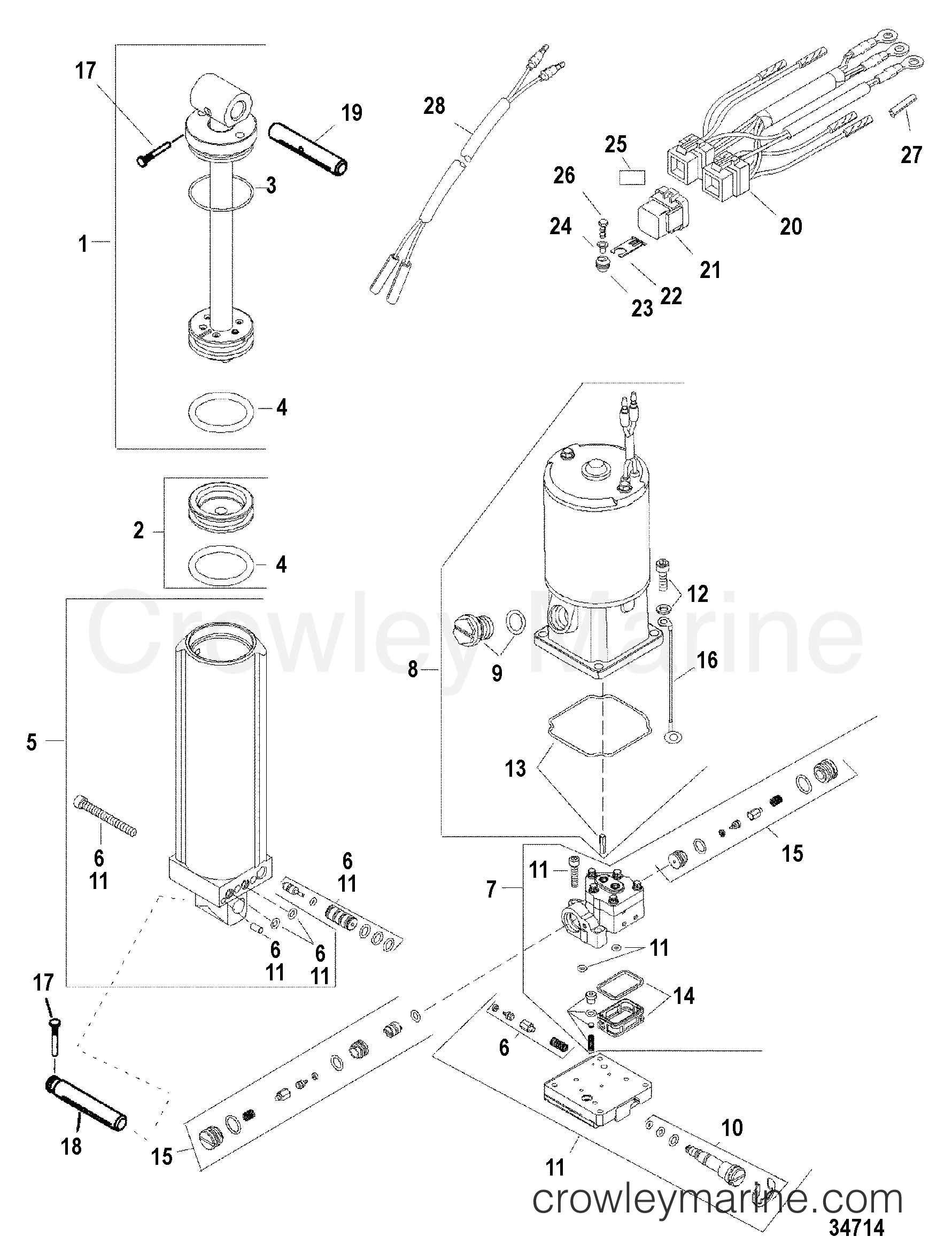 2000 Outboard 50 [ELPT 4] - 1F51412WE - POWER TRIM COMPONENTS