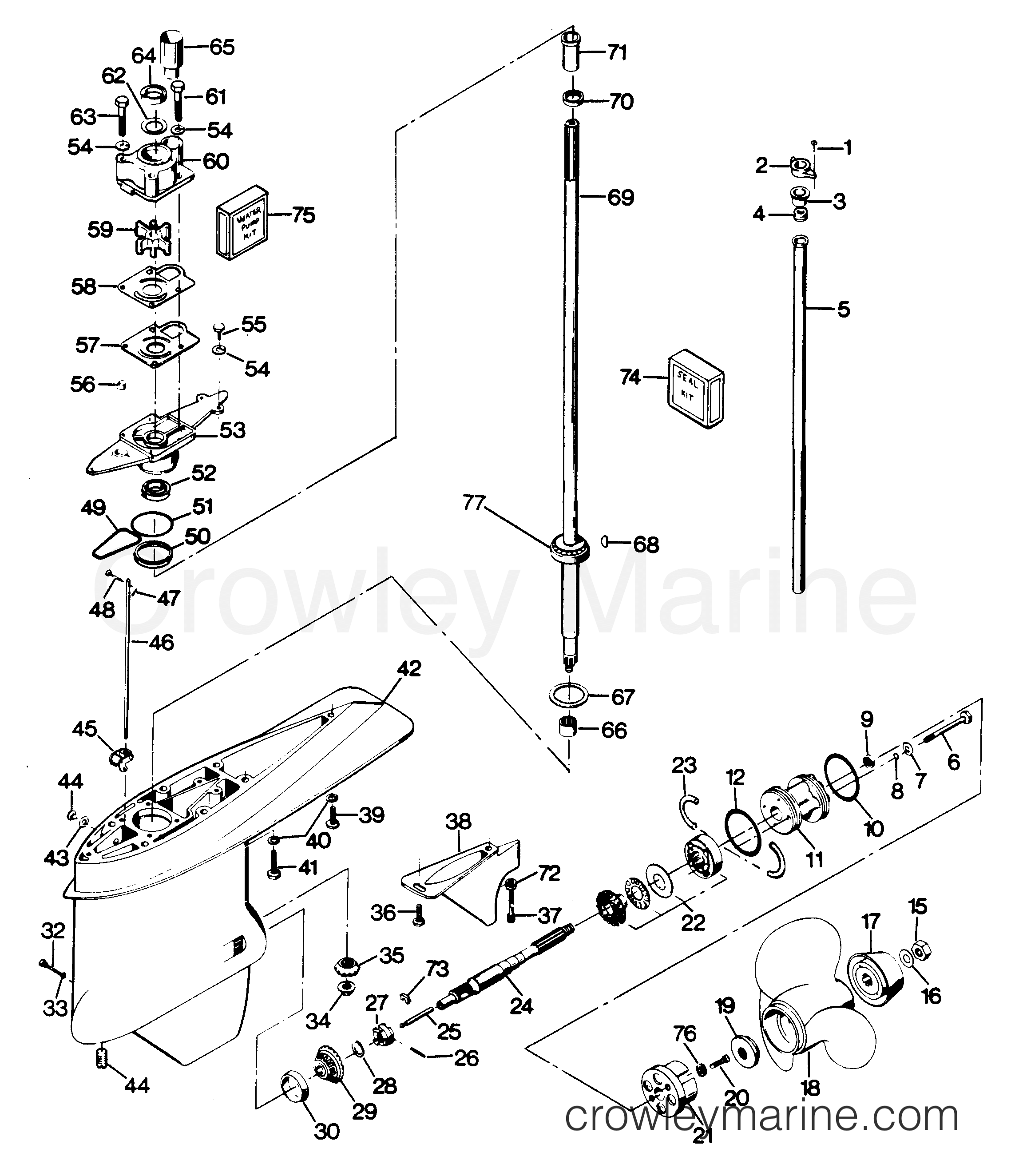 1987 Outboard 85 - 0C856F7A [Force] - GEAR HOUSING