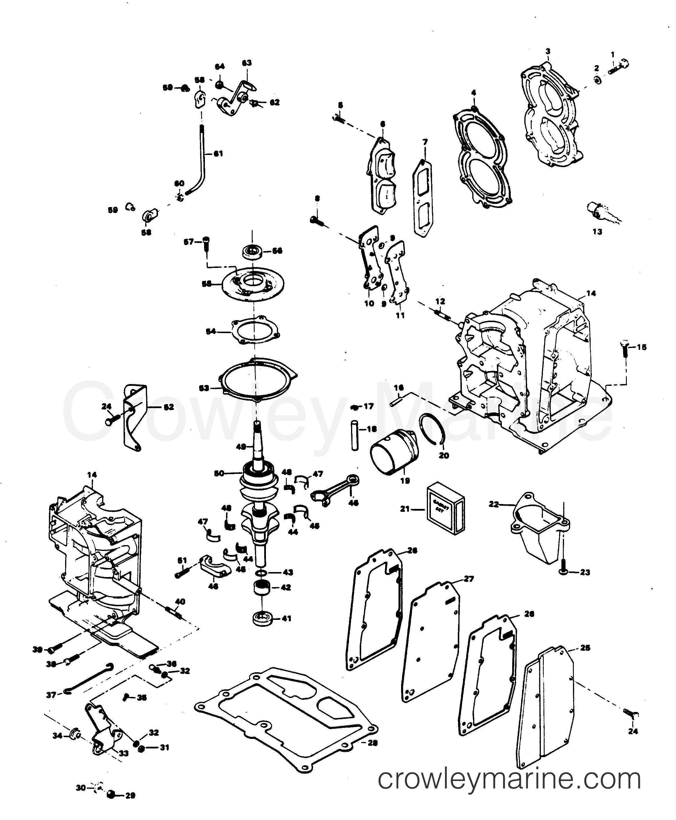 1982 Outboard 9.9 - 95H2H - POWER HEAD