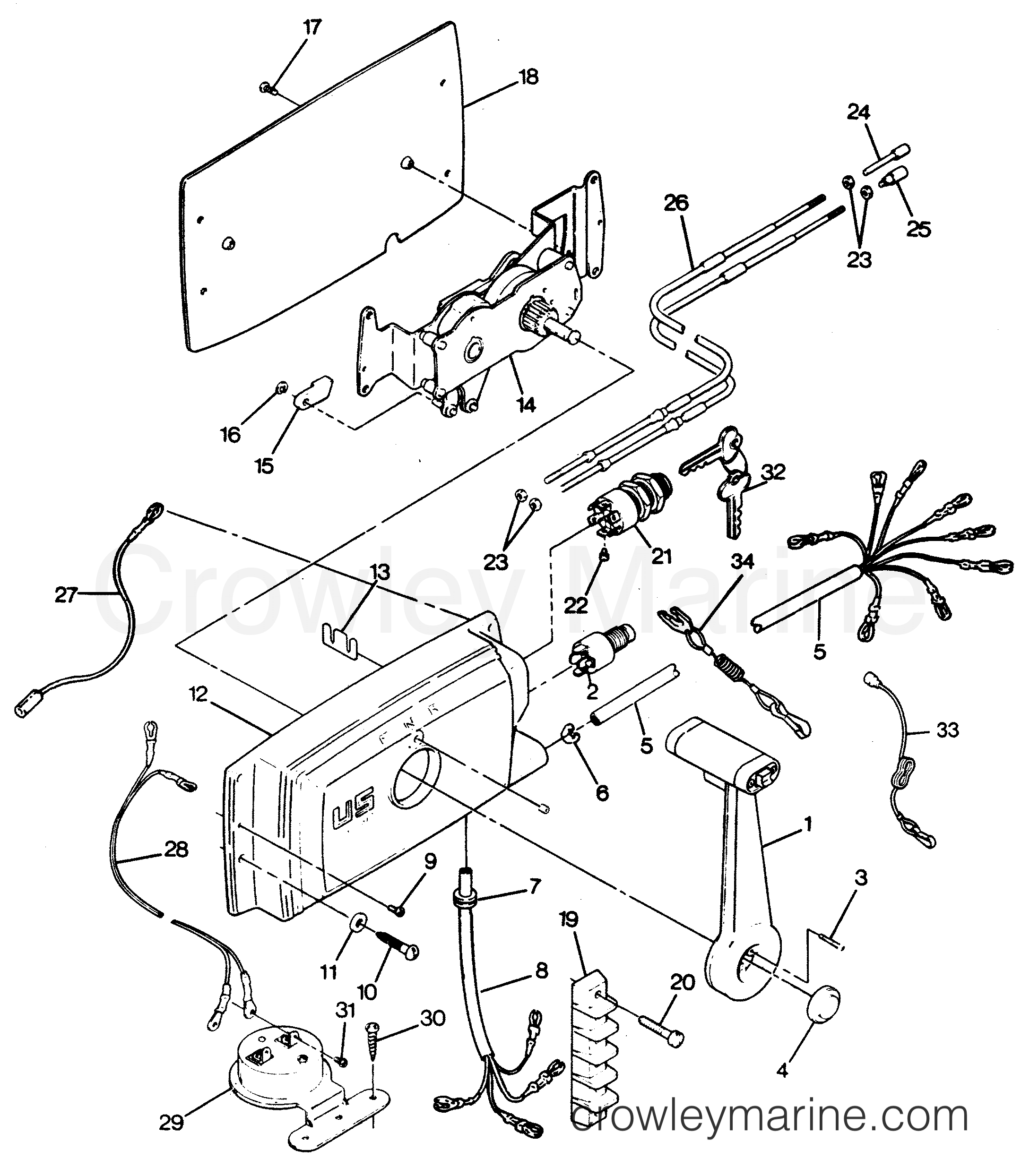 1988 Outboard 50 - 507L8B [Force] - REMOTE CONTROL