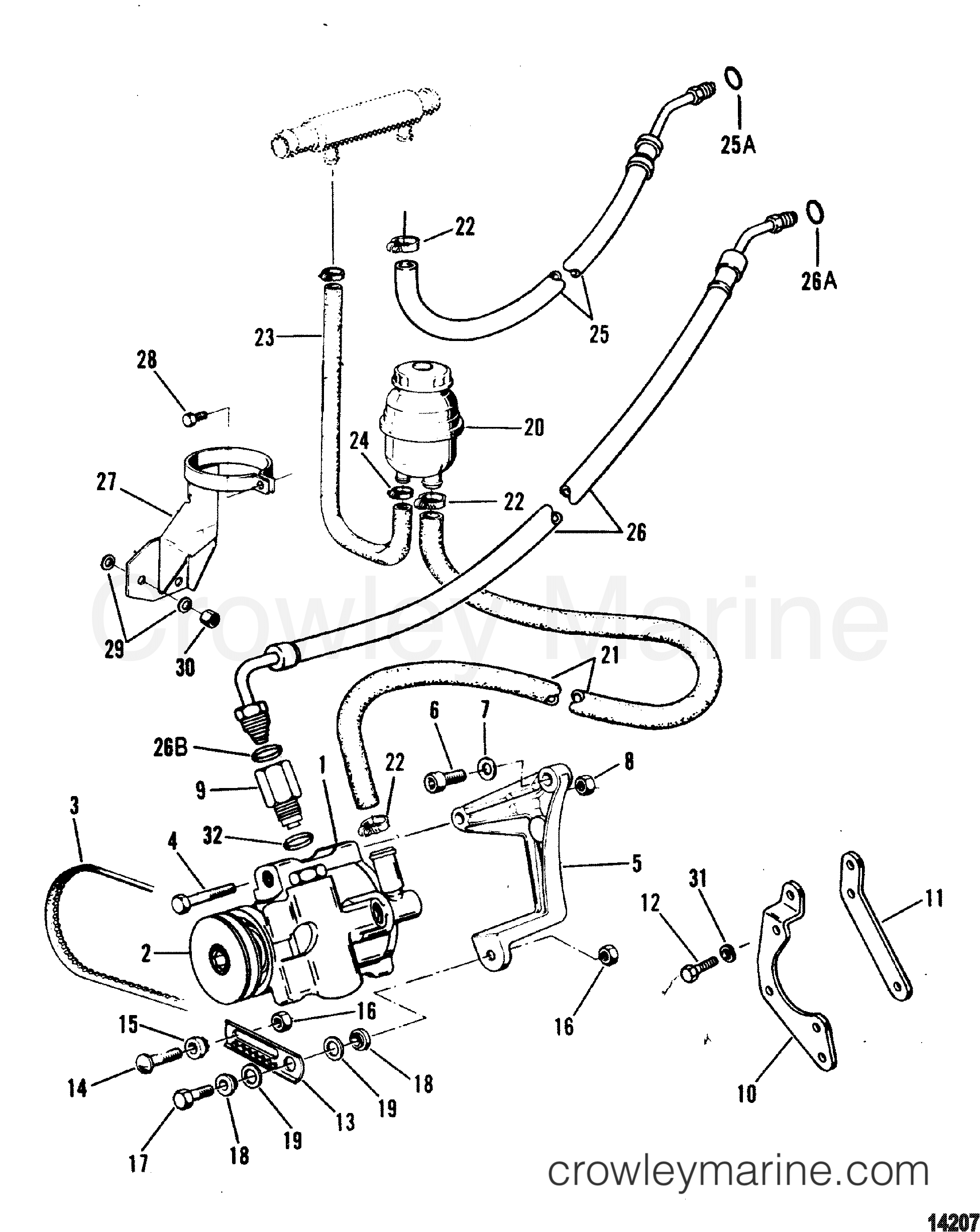 1994 Inboard Engine 530D - 33032B2GD - POWER STEERING COMPONENTS