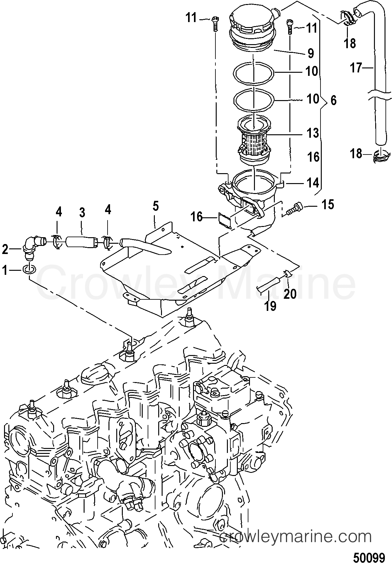 2012 Inboard Engine 2.5L TDI - 3D250010D - CYLINDER HEAD, VENTILATION