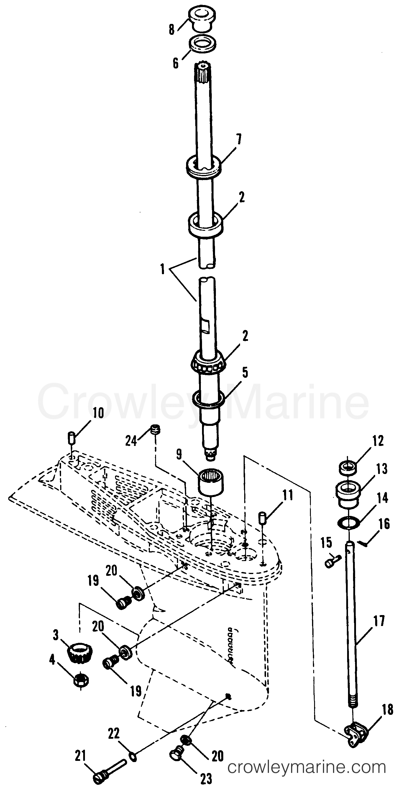 1991 Outboard 70 - H0708E91C [C] - DRIVESHAFT