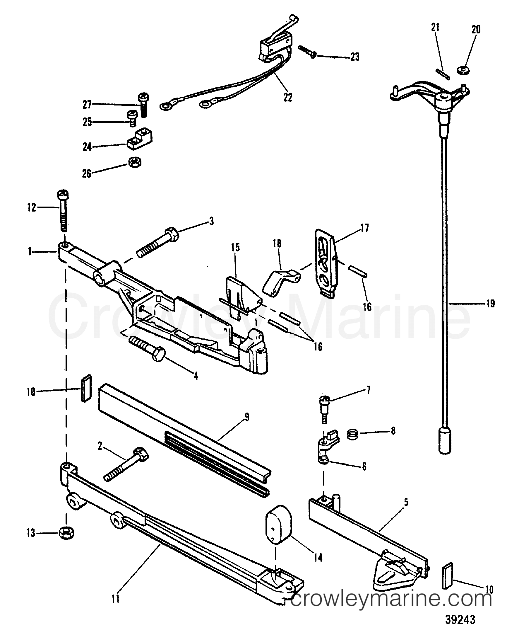 SHIFT CONTROL LINKAGE 1982 Mercury Outboard 40 [EL] 1040522 Crowley Marine