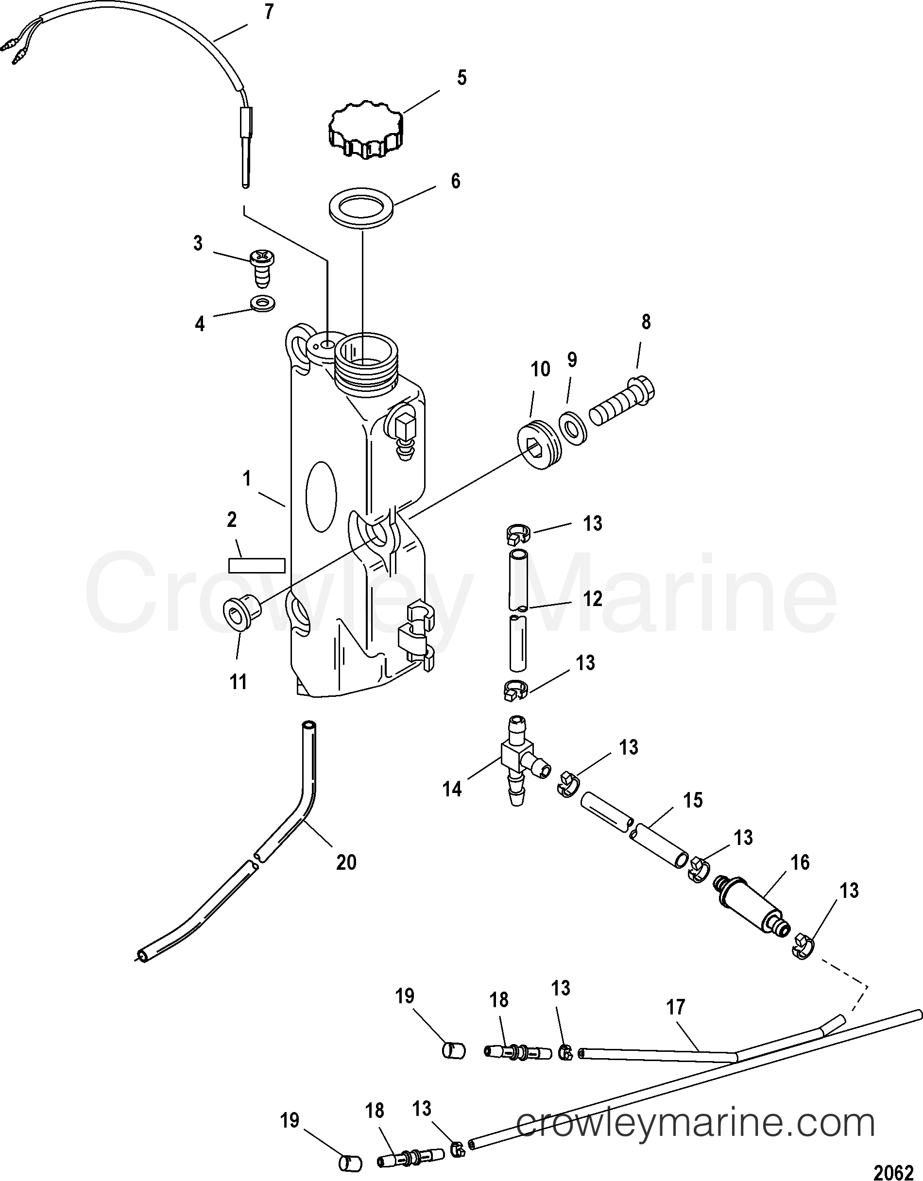 OIL INJECTION COMPONENTS 2006 Outboard 225 [XL EFI SW] 7225423ZY