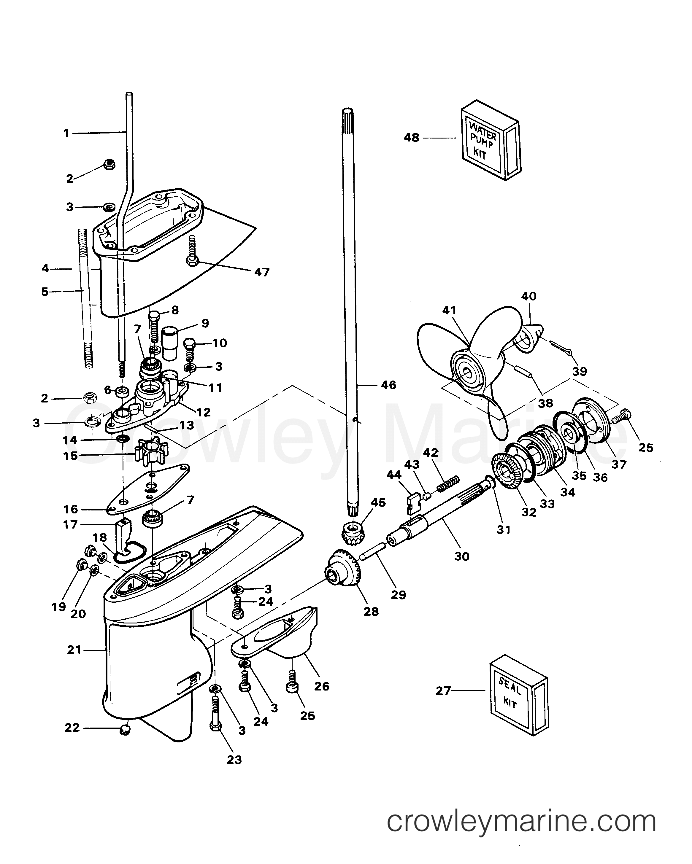 1981 Outboard 7.5 - 77BIC - GEAR HOUSING