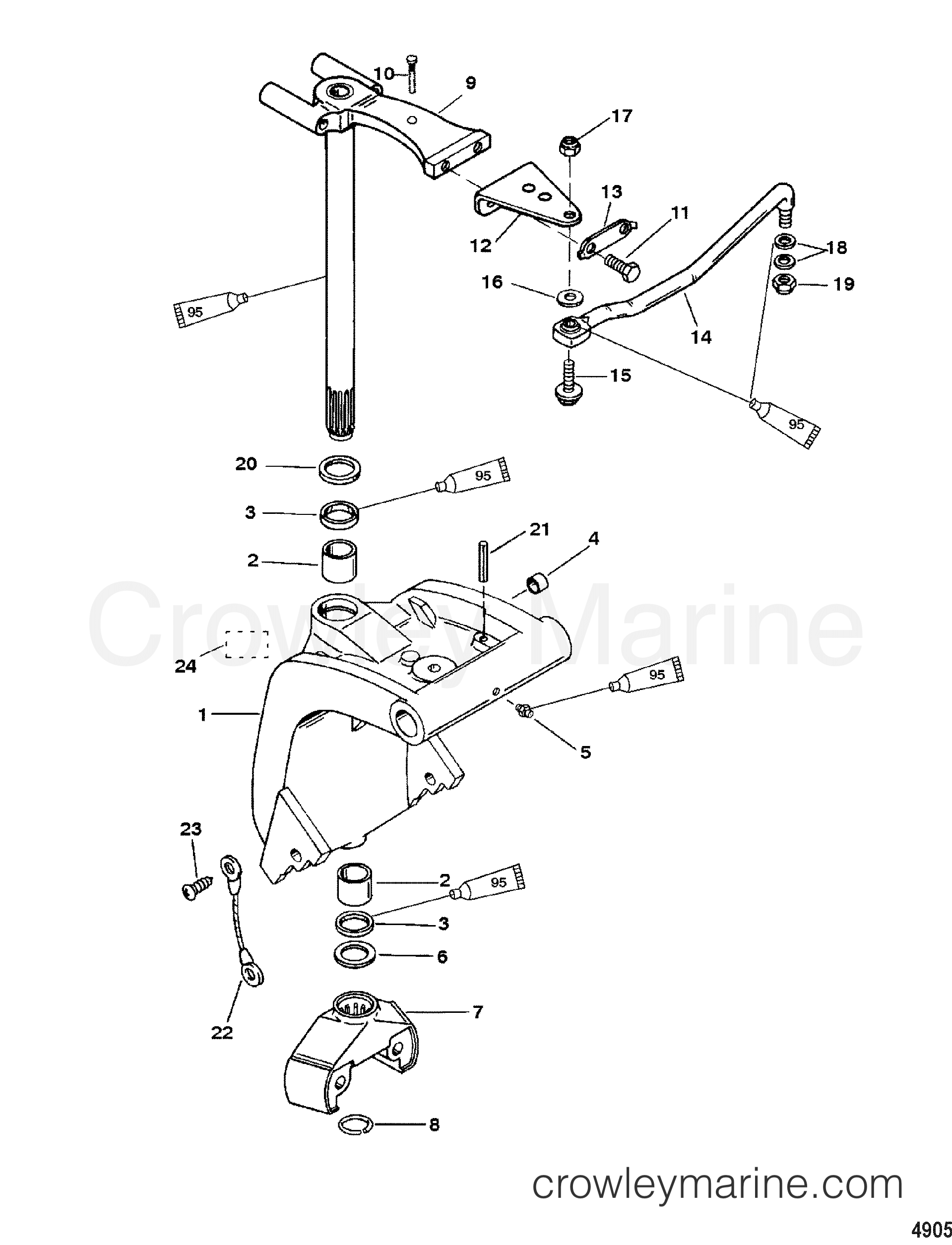 2001 Outboard 55 [MLL] - 70552L7KR - SWIVEL BRACKET