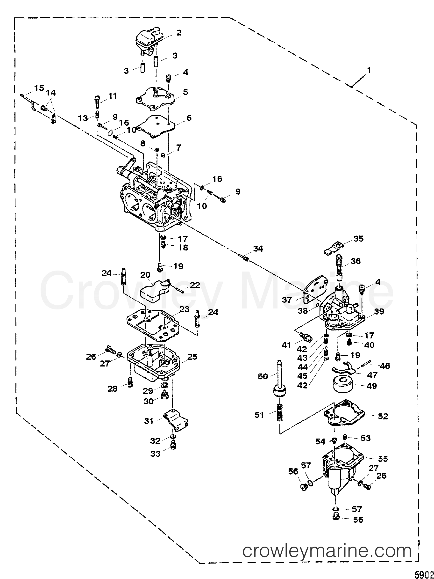 1996 Outboard 40 [ML] - 7040219EW - CARBURETOR
