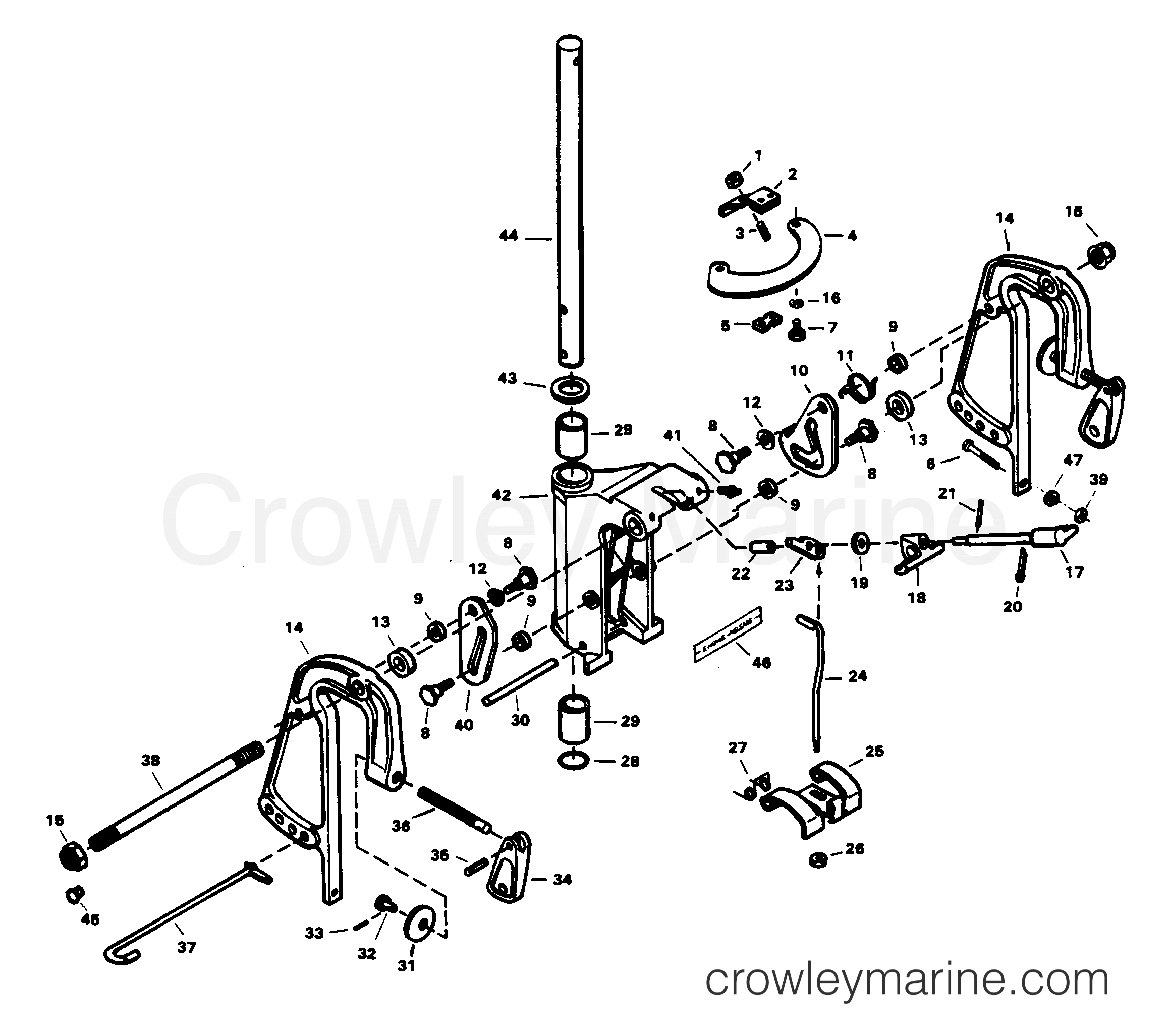 1984 Outboard 25 - 256C4E - SWIVEL BRACKET GROUP