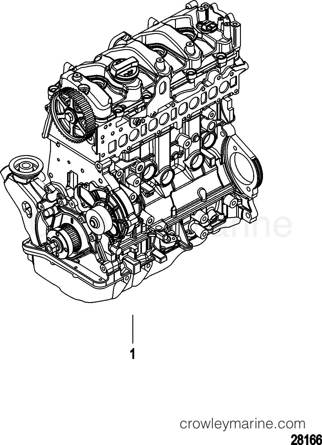 1998 Inboard Engine 2.0L QSD [EI 150] - 30200045F - LONG BLOCK