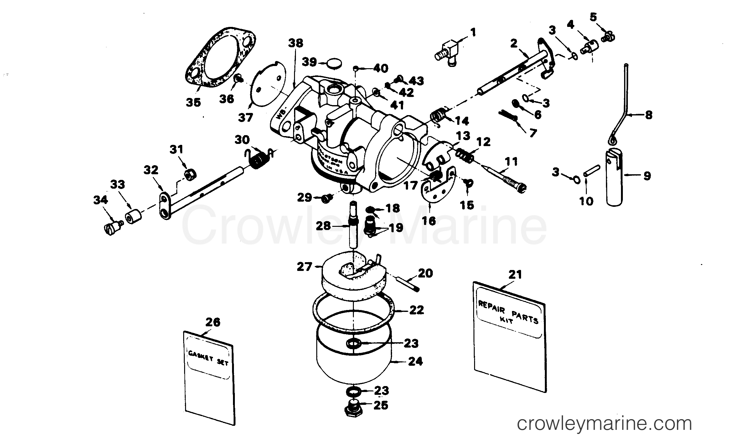 1982 Outboard 45 - 457B2N - CARBURETOR