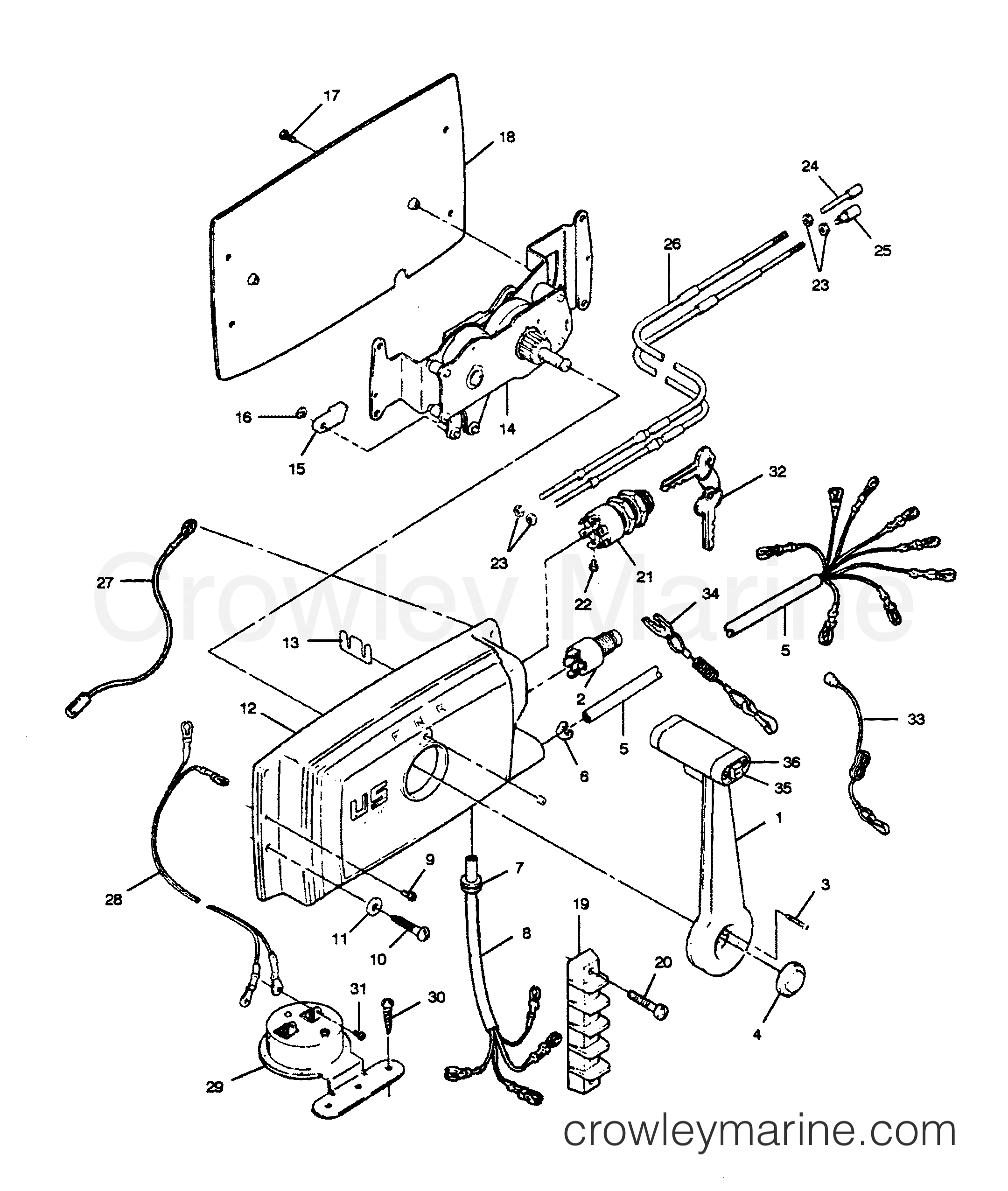 1989 Outboard 125 - 1258P9C [Force] - REMOTE CONTROL