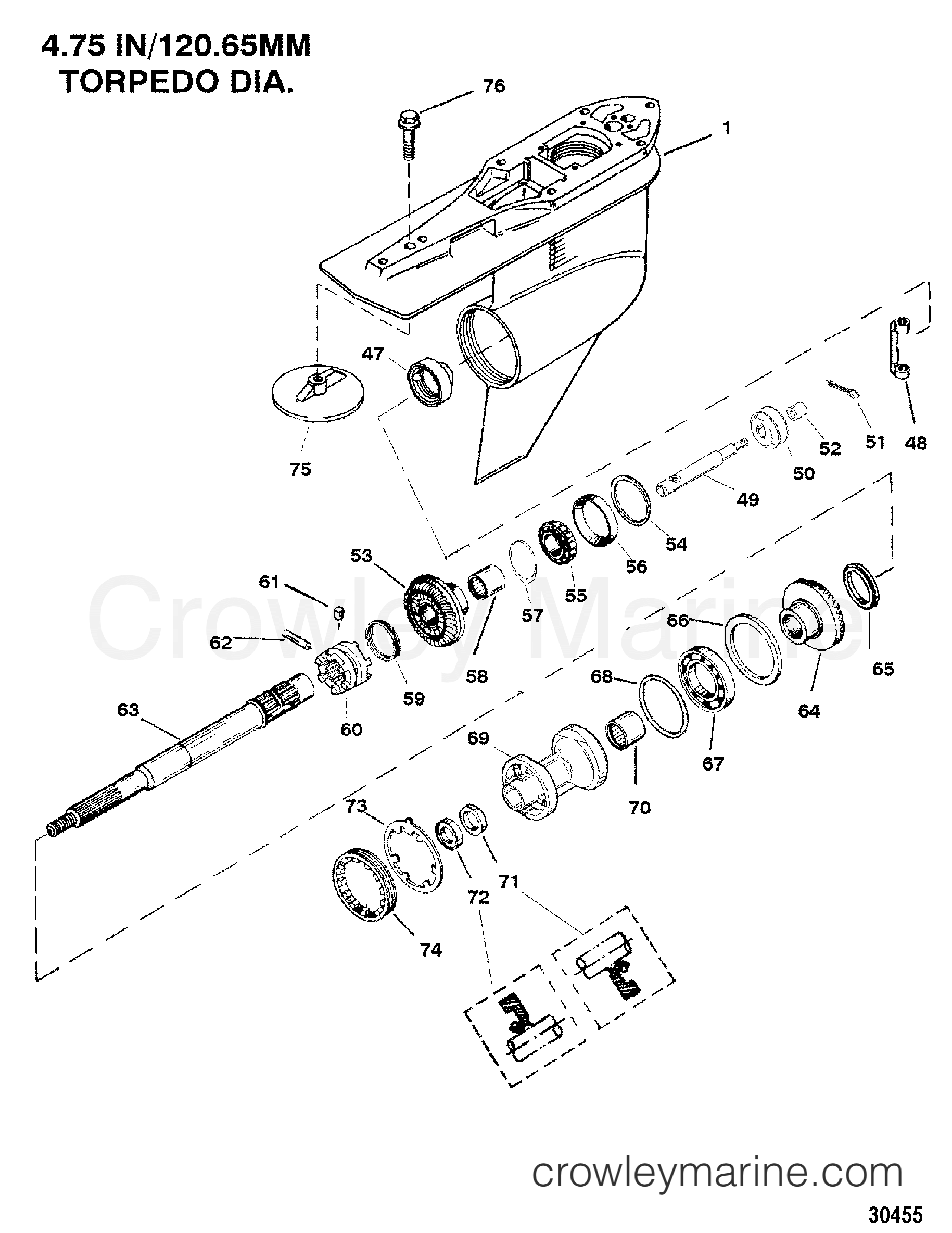 GEAR HOUSING(PROP SHAFT)(STANDARD ROTATION) 2001 Outboard 200DFI [CXL