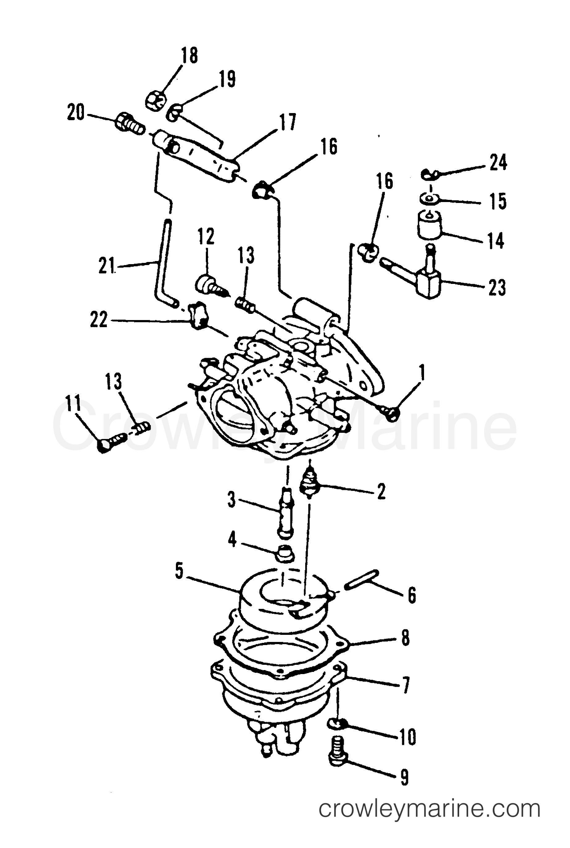 1980 Outboard 25 [M] - 7025200 - CARBURETOR