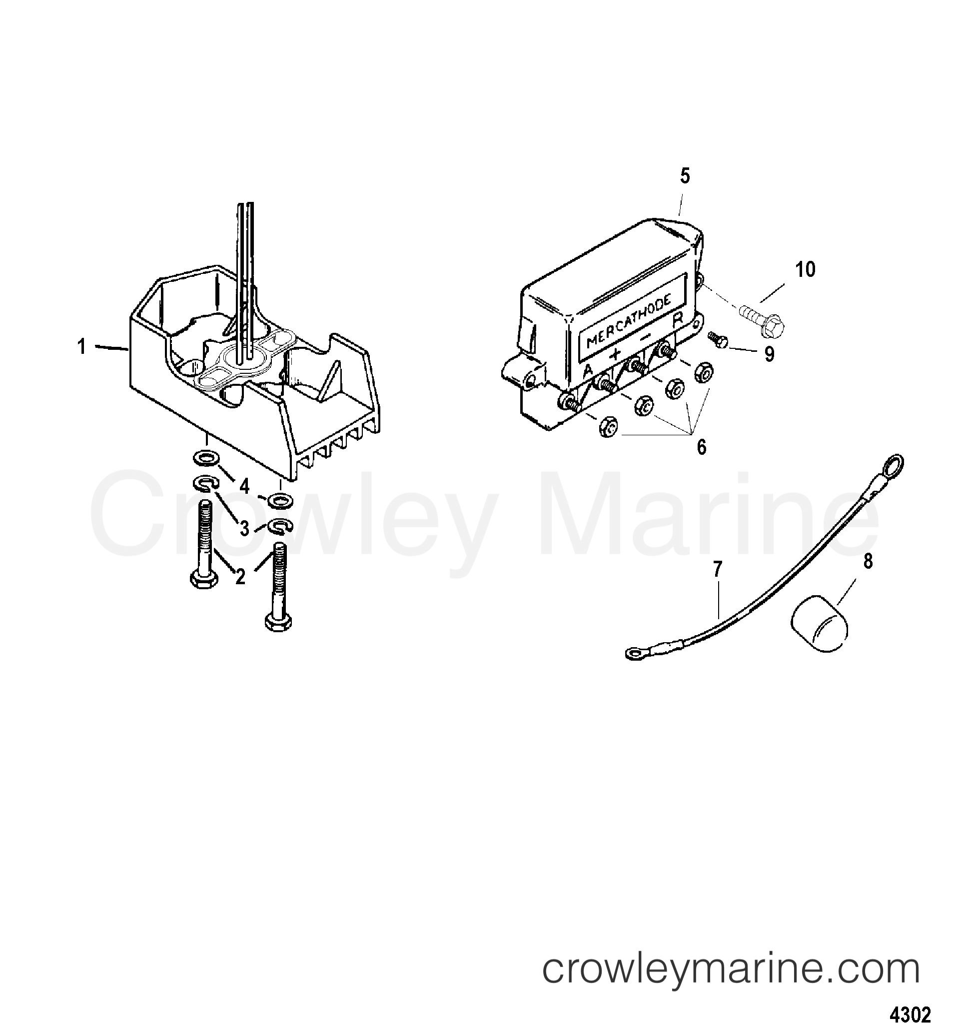 1998 Stern Drive 7.3L [D-TRONIC] - 4D7201ELD - MERCATHODE COMPONENTS