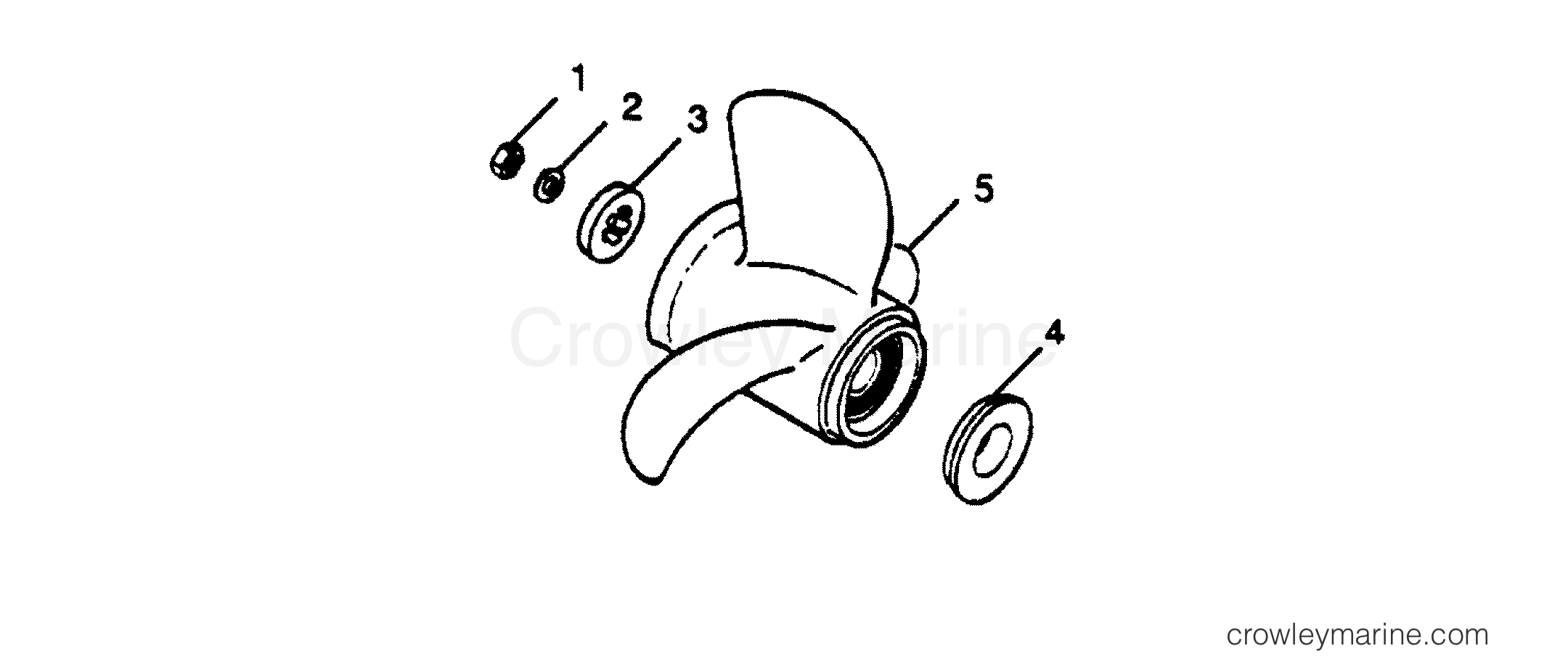 1989 Outboard 125 - 1251A9A [Force] - FLARED HUB PROPS
