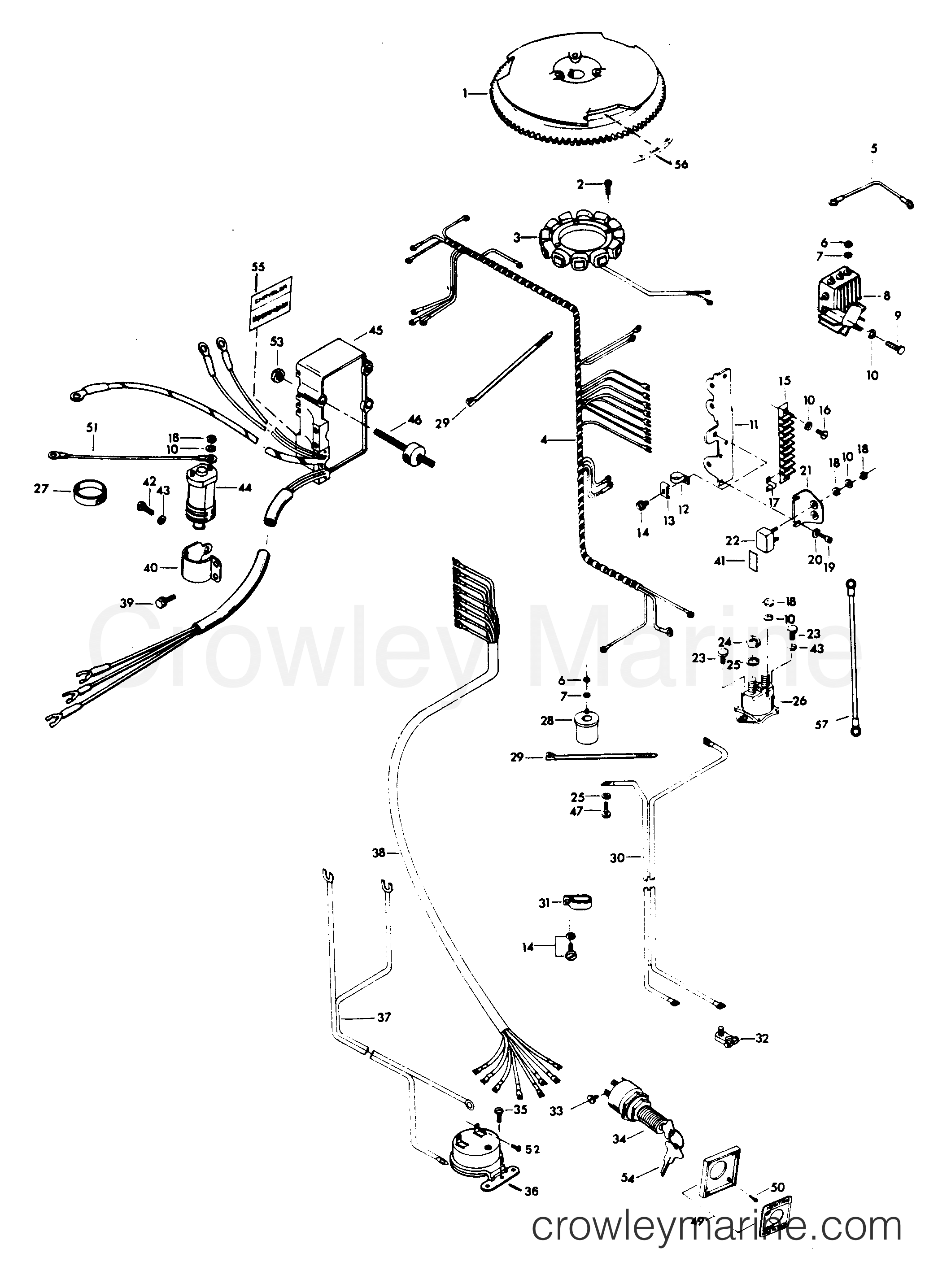 1979 Outboard 70 - H0709B79A - ELECTRICAL COMPONENTS